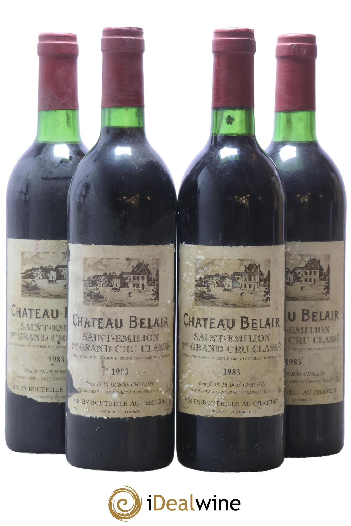 Château Belair (Belair-Monange) 1er Grand Cru Classé B 1983 - Posten von 4 Flaschen - 0