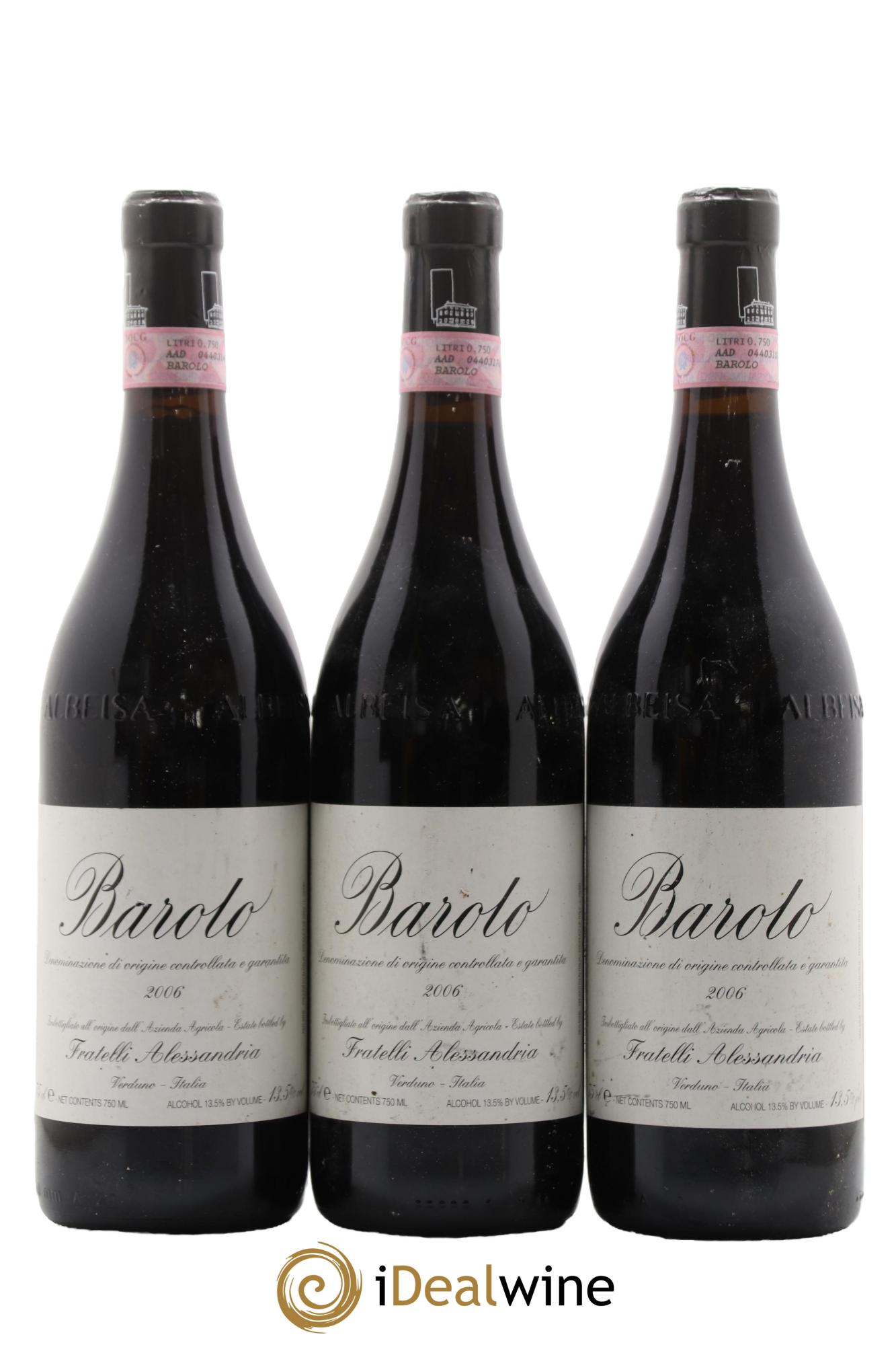 Barolo DOCG Fratelli Alessandria 2006 - Lotto di 3 bottiglie - 0