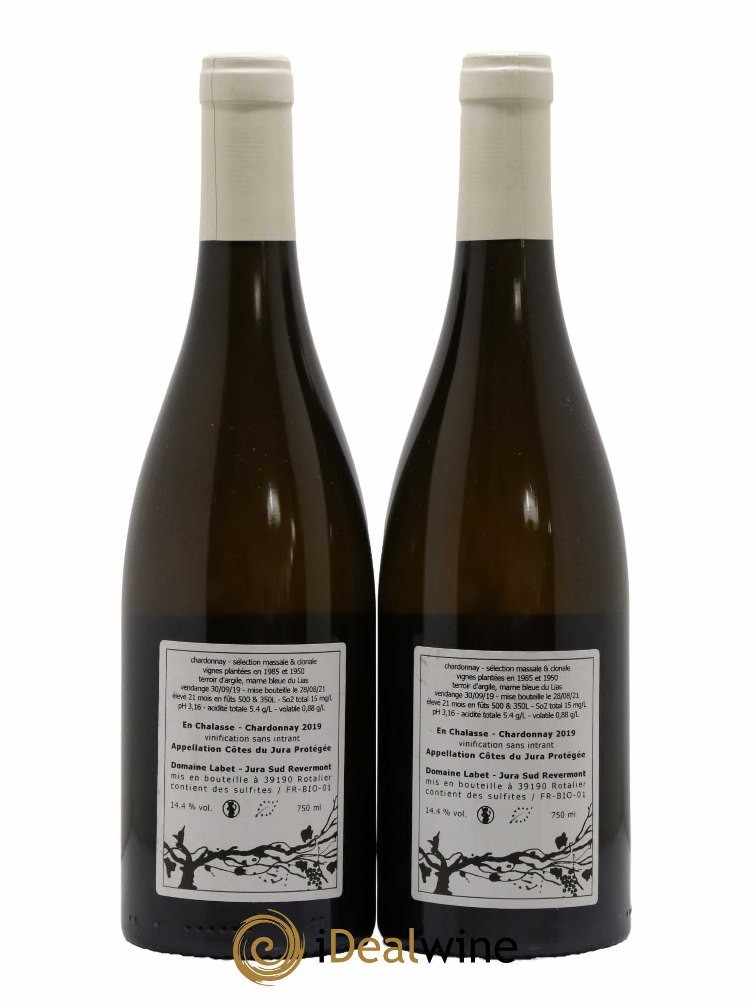 Côtes du Jura Chardonnay En Chalasse Romain - Julien - Charline Labet 2019 - Lot of 2 bottles - 1
