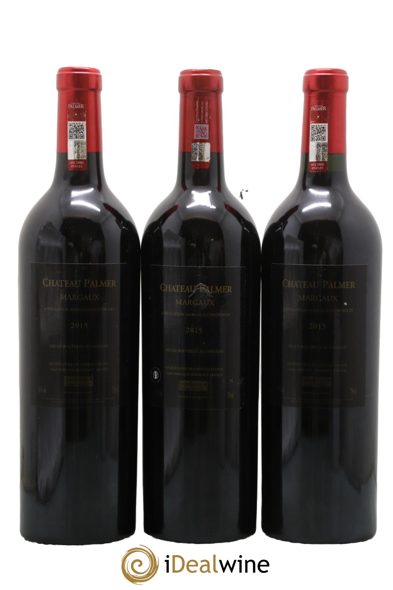 Château Palmer 3ème Grand Cru Classé 2015 - Lot de 3 bouteilles - 1