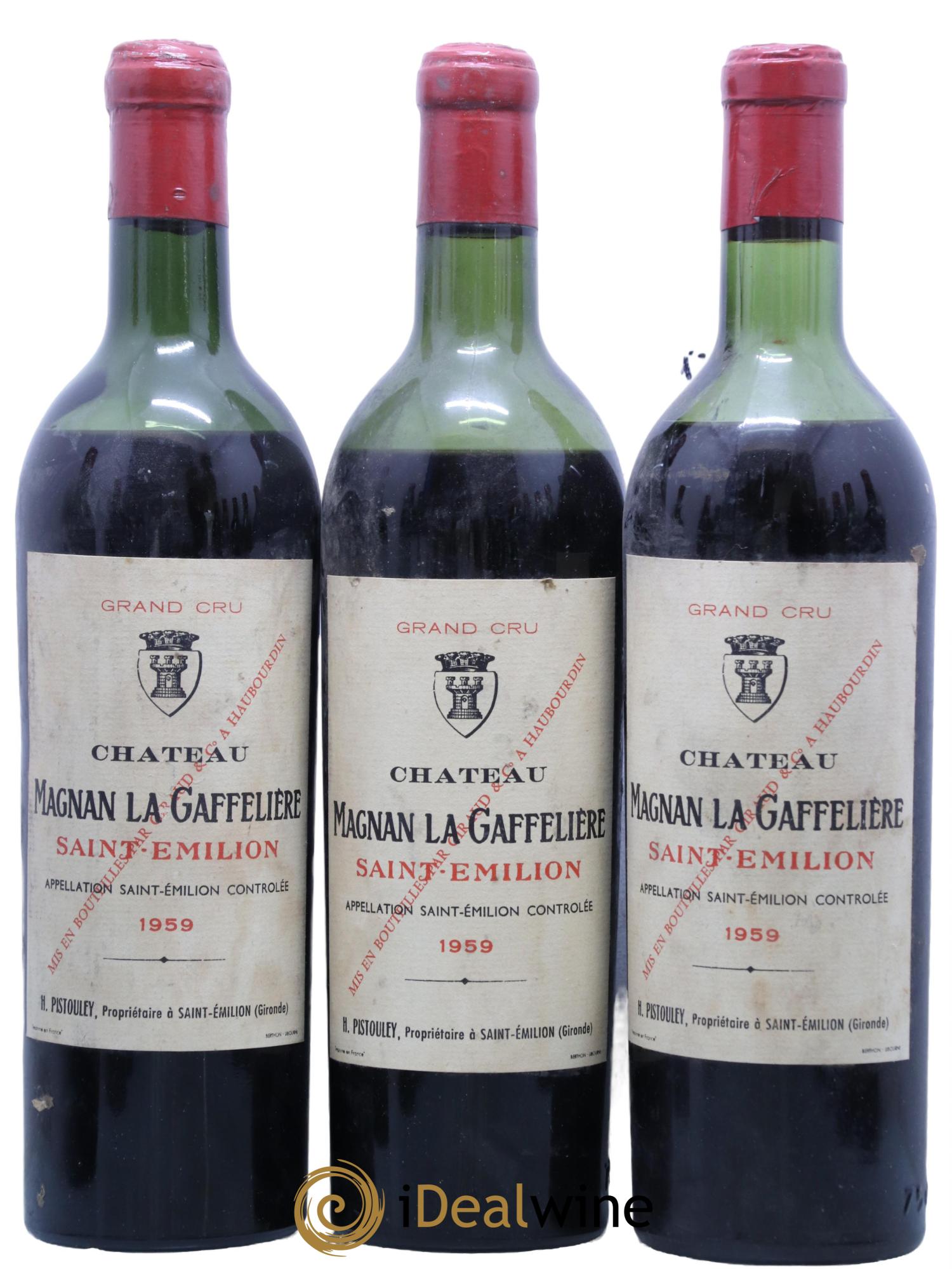 Château Magnan la Gaffelière 1959 - Lot de 3 bouteilles - 0