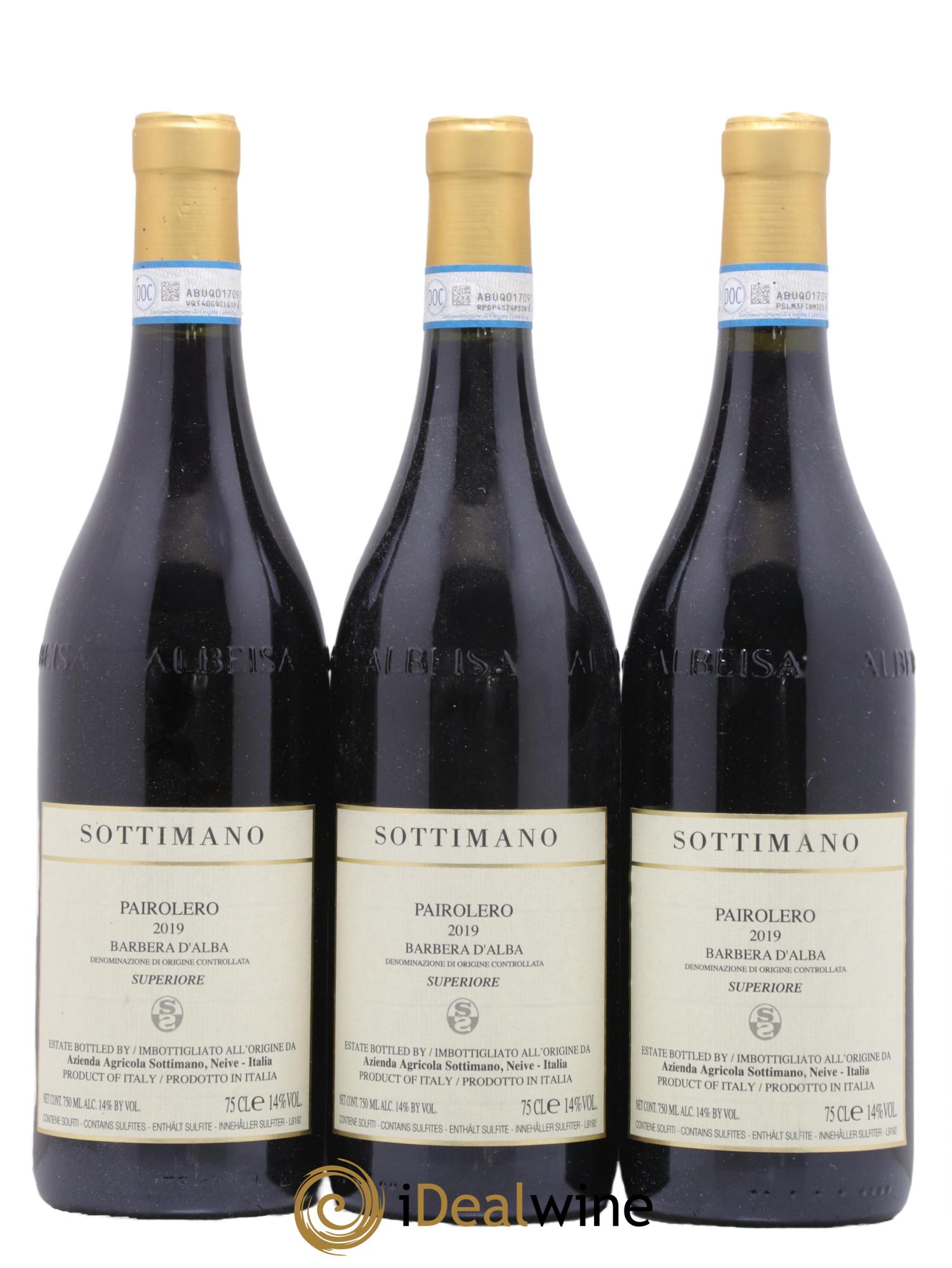 Barbera d'Alba Pairolero Sottimano 2019 - Lot de 6 bouteilles - 2