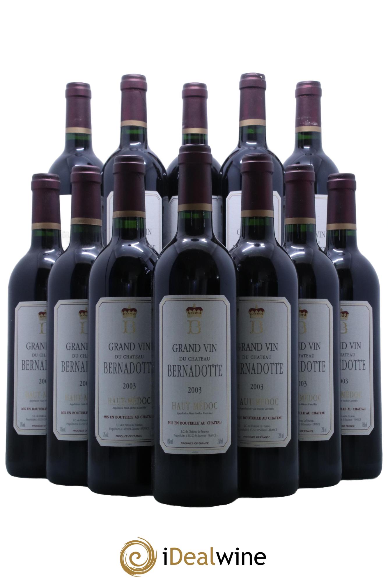Château Bernadotte 2003 - Lot de 12 bouteilles - 0
