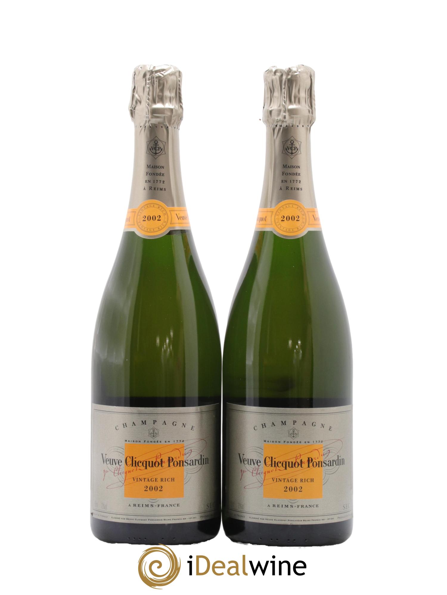 Champagne Vintage Rich Veuve Clicquot 2002 - Lot de 2 bouteilles - 0