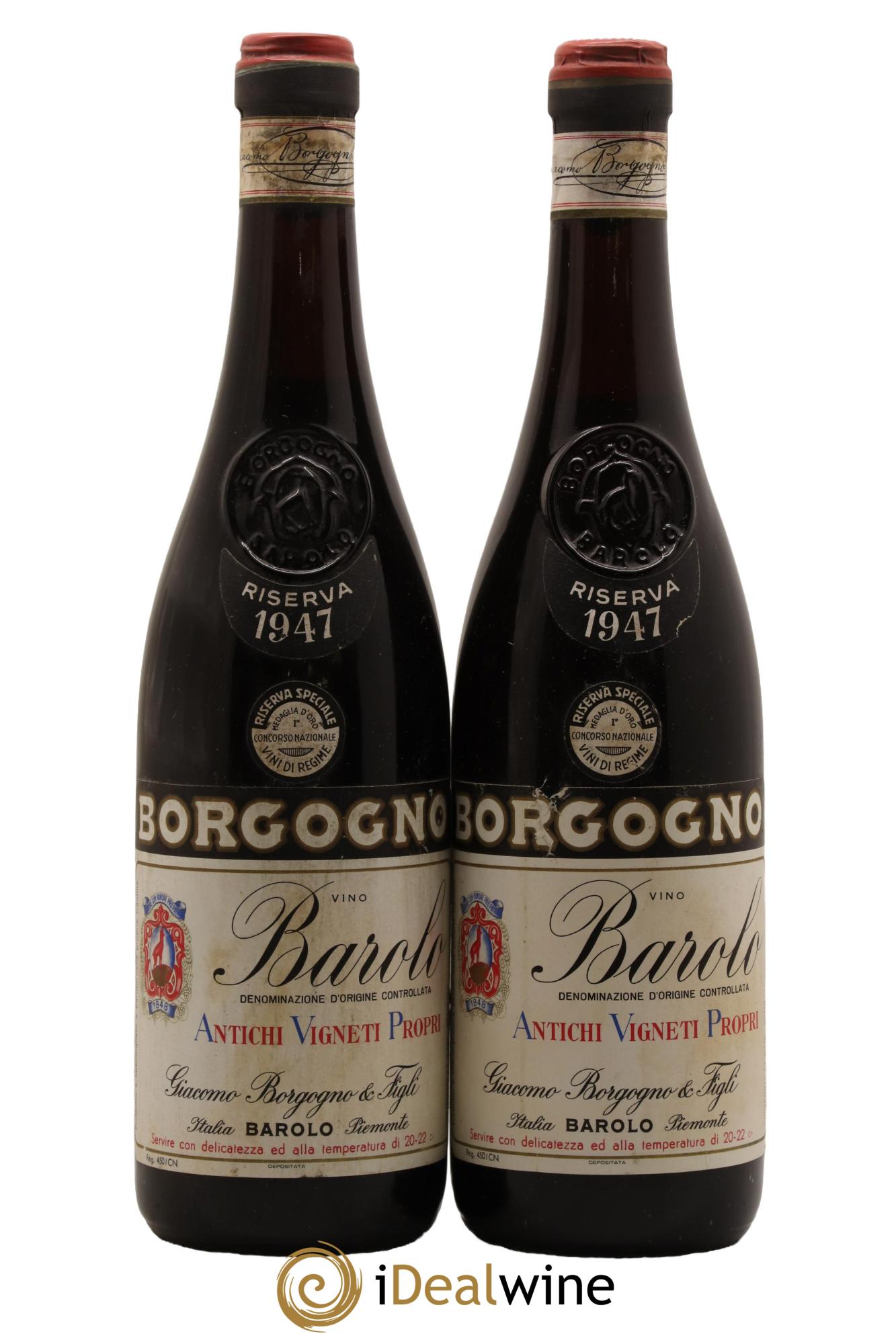 Barolo DOCG Riserva Giacomo Borgogno 1947 - Lot of 2 bottles - 0