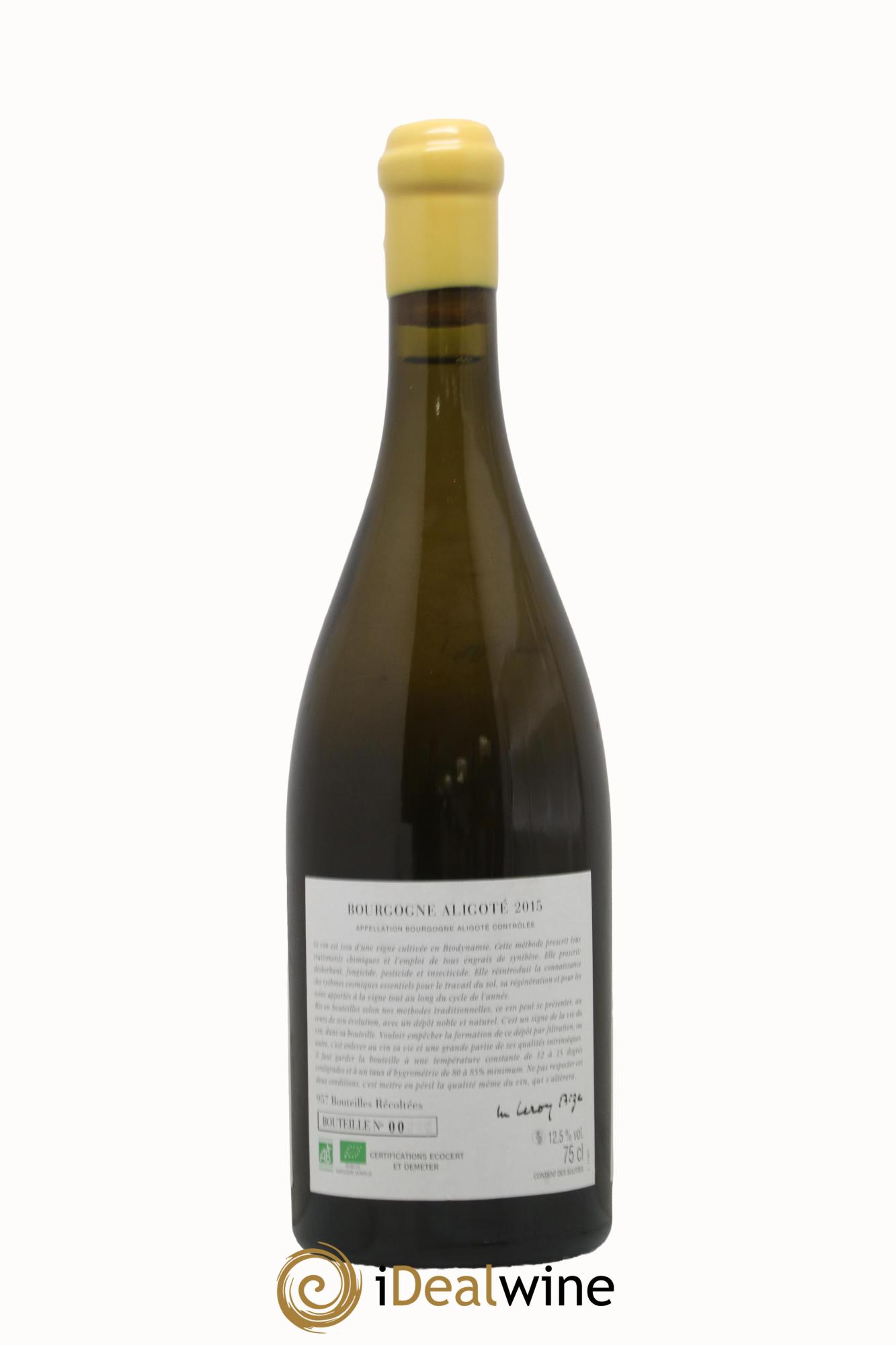 Bourgogne Aligoté Sous Chatelet d'Auvenay (Domaine) 2015 - Lot de 1 bouteille - 1