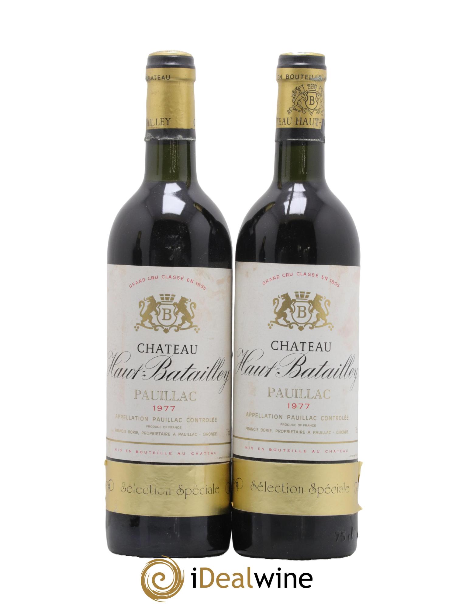 Château Haut Batailley 5ème Grand Cru Classé 1977 - Lot de 2 bouteilles - 0