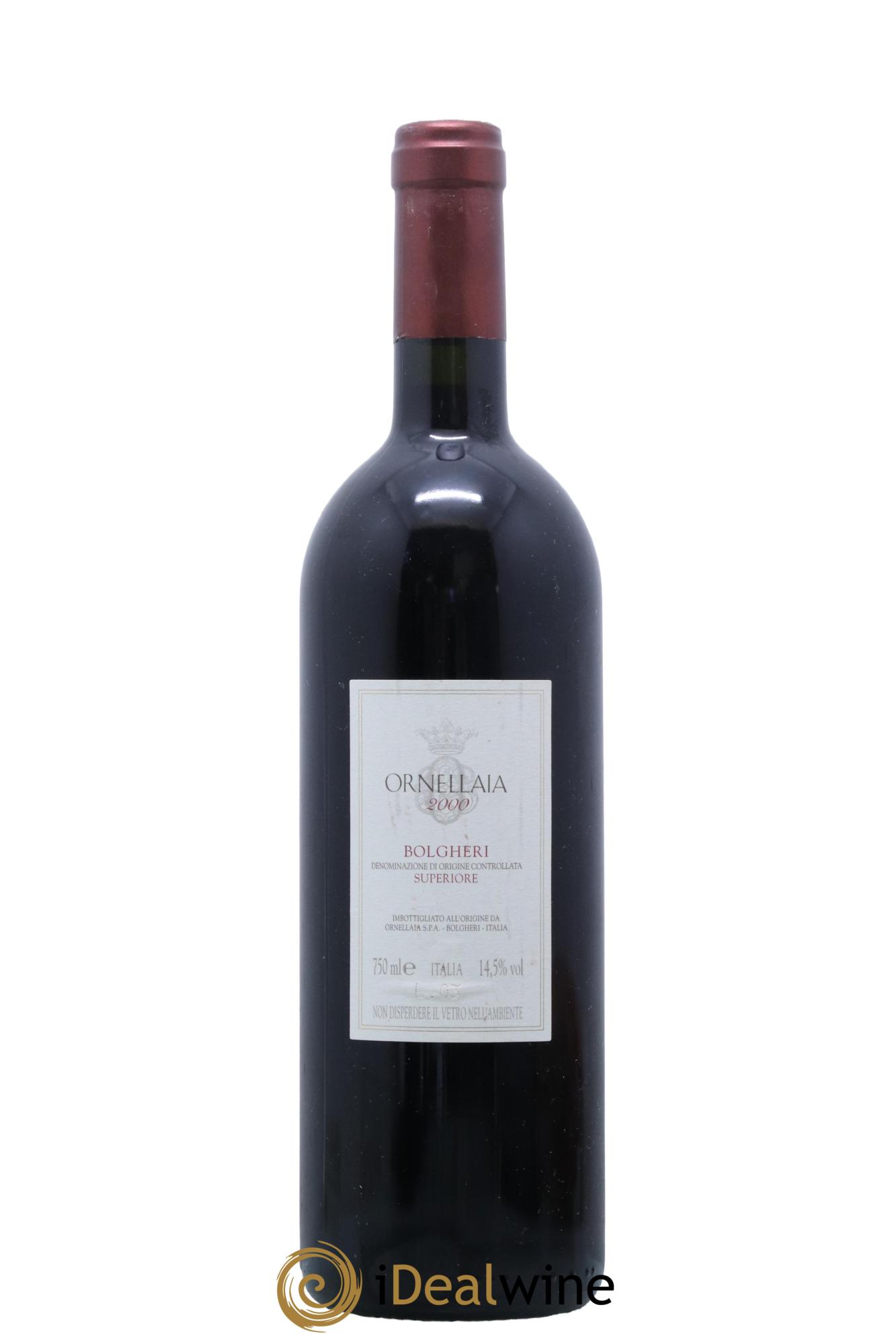 Bolgheri DOC Superiore Ornellaia Tenuta Dell'Ornellaia - Frescobaldi 2000 - Lot de 1 bouteille - 1