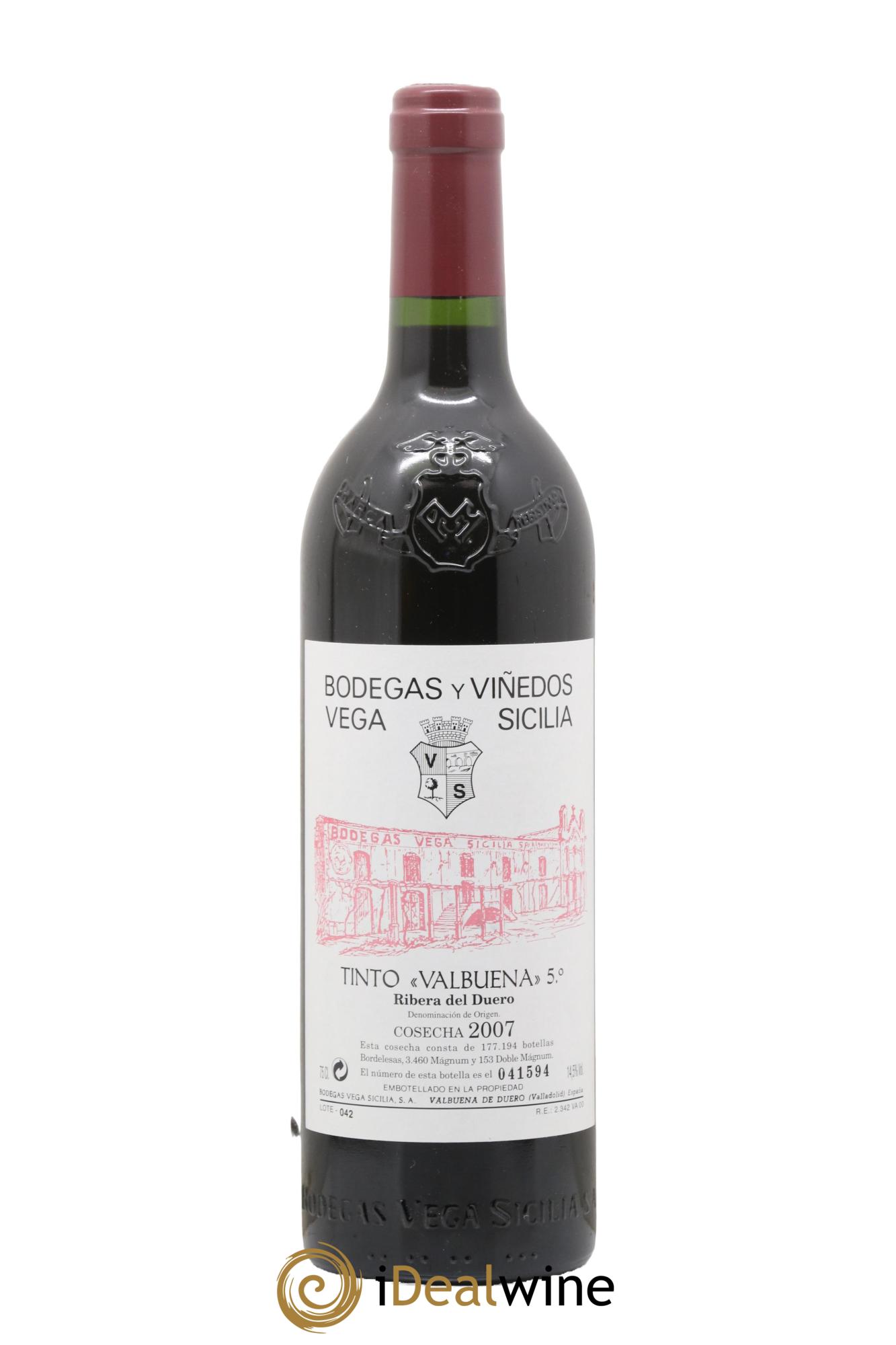 Ribera Del Duero DO Vega Sicilia Valbuena 5 ano Famille Alvarez 2007 - Lot de 1 bouteille - 0