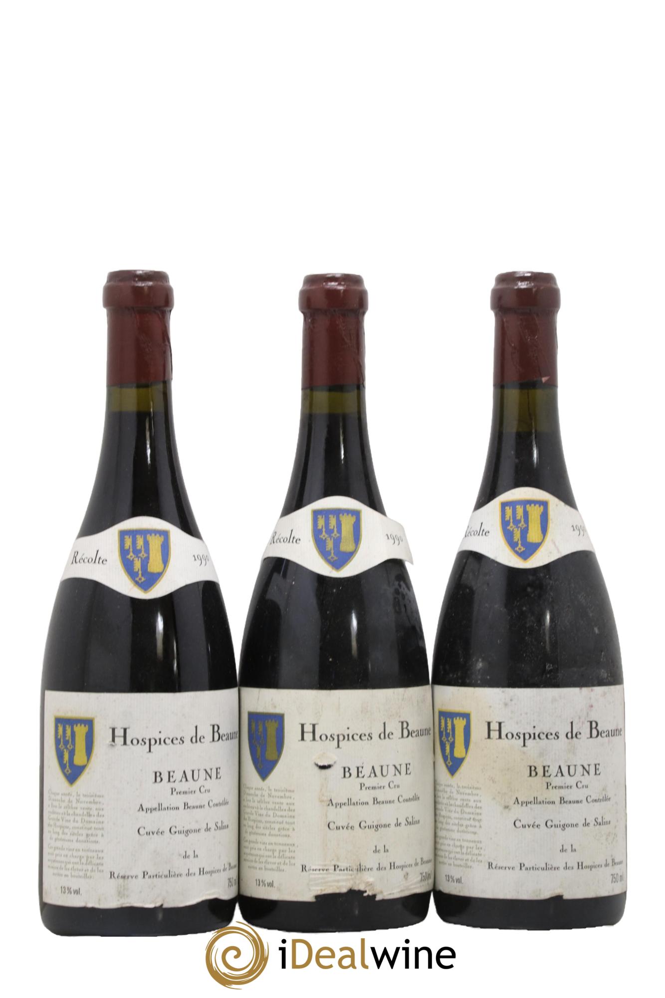 Beaune 1er Cru Cuvée Guigonne de Salin Hospices de Beaune 1990 - Lot de 3 bouteilles - 0
