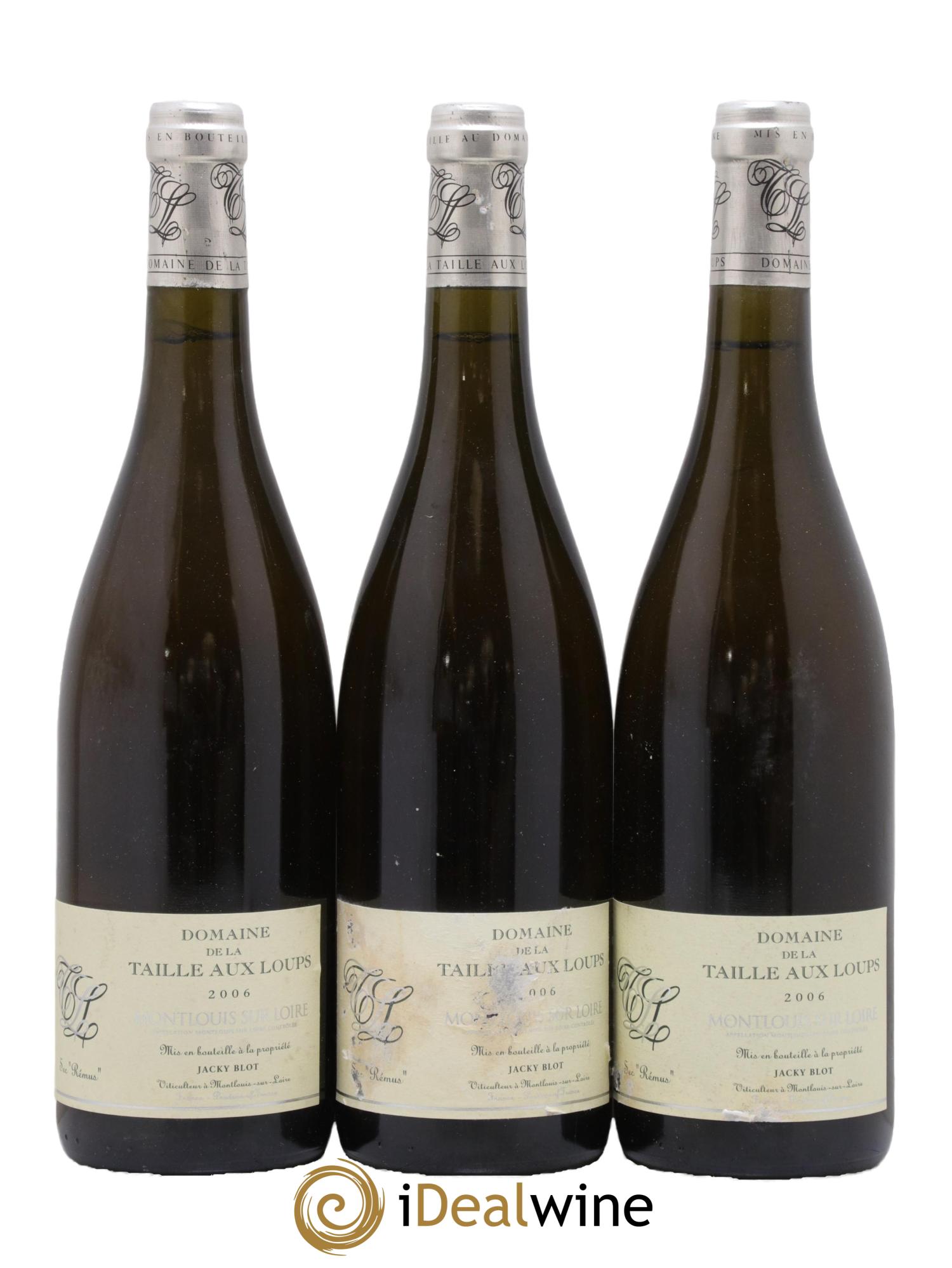 Montlouis-sur-Loire Rémus La Taille aux Loups - Jacky Blot 2006 - Lot de 3 bouteilles - 0