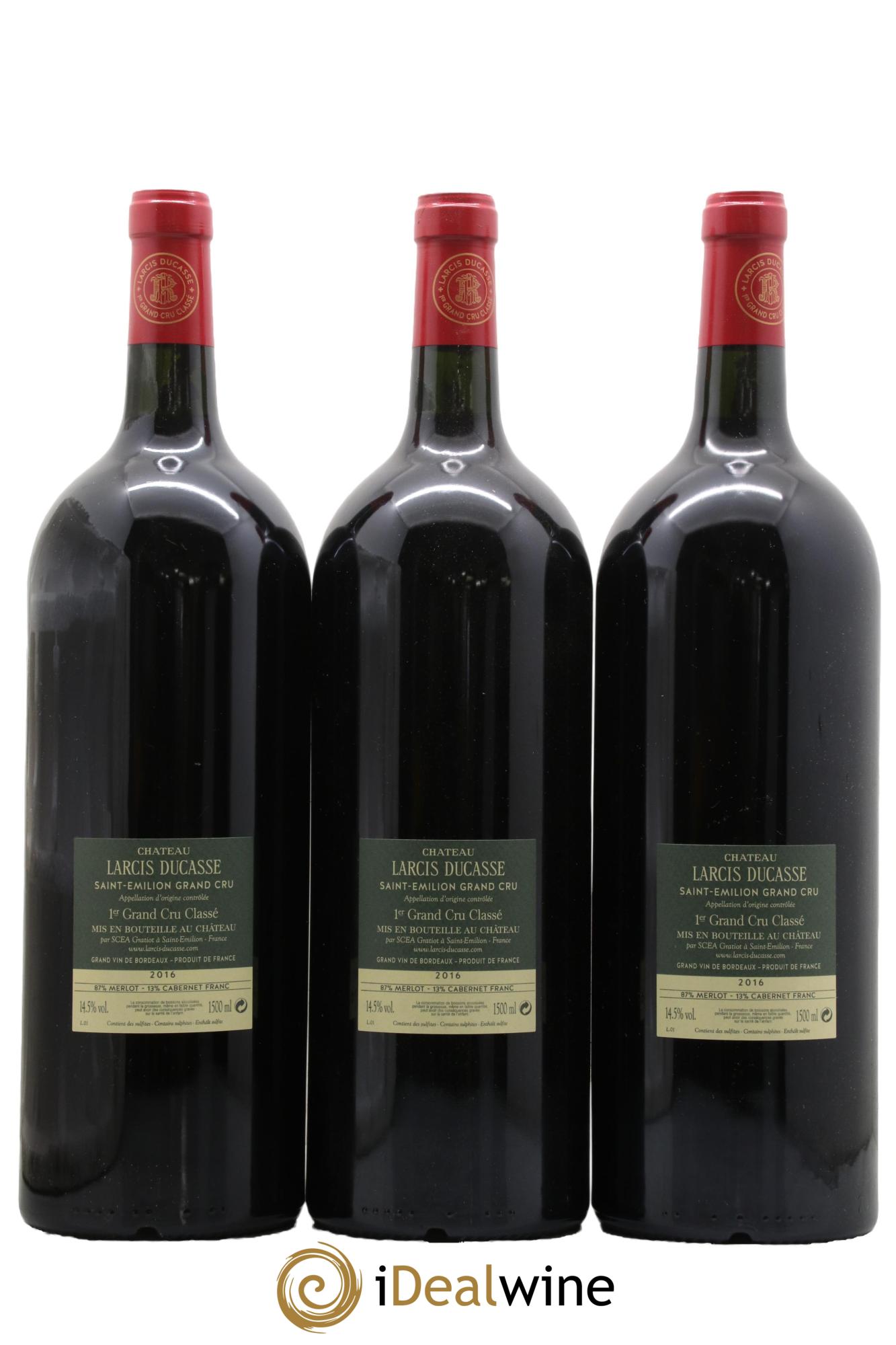 Château Larcis Ducasse 1er Grand Cru Classé B 2016 - Lot of 3 magnums - 1