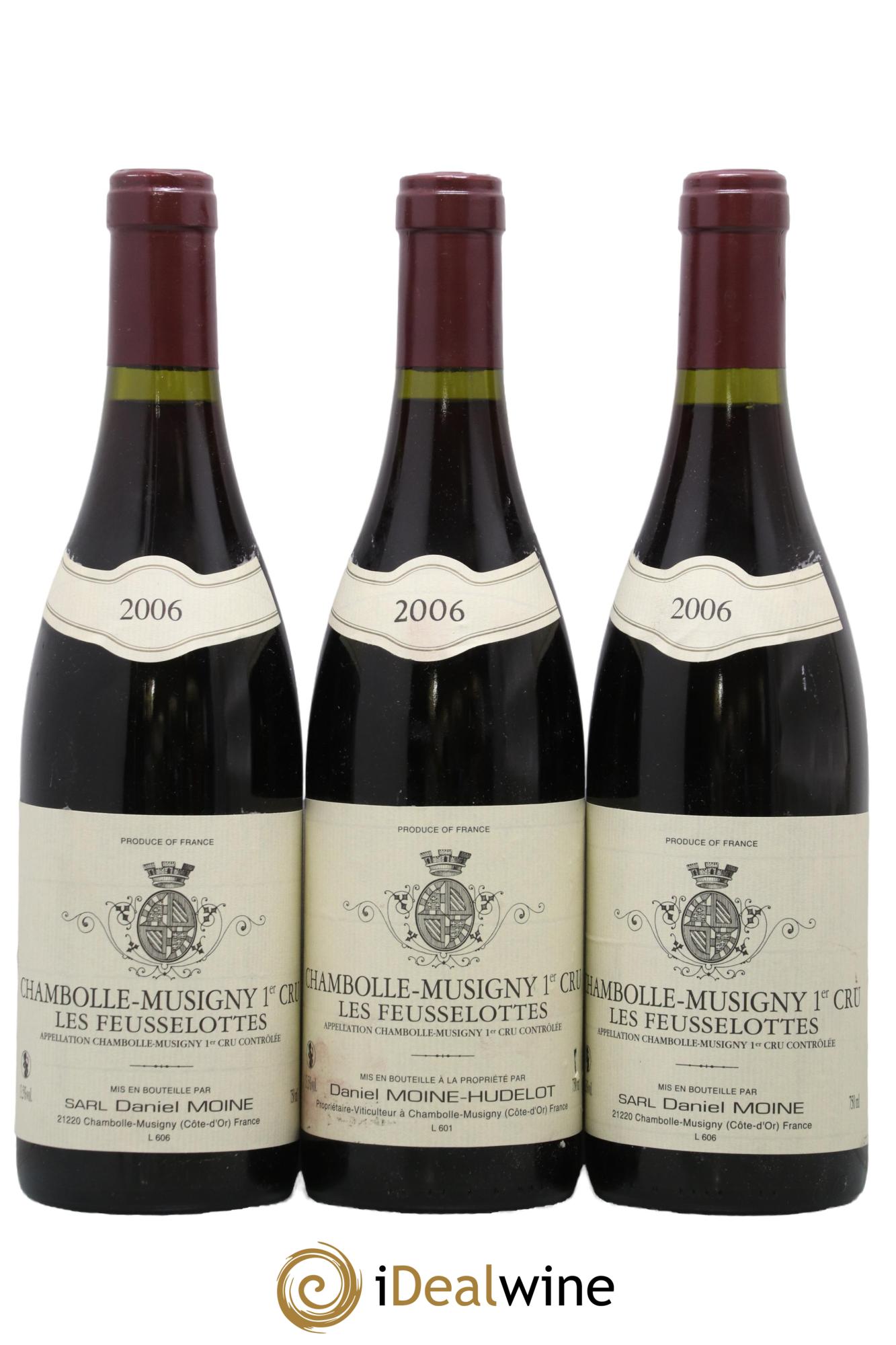 Chambolle-Musigny 1er Cru Les Feusselottes - Daniel Moine 2006 - Lot of 3 bottles - 0