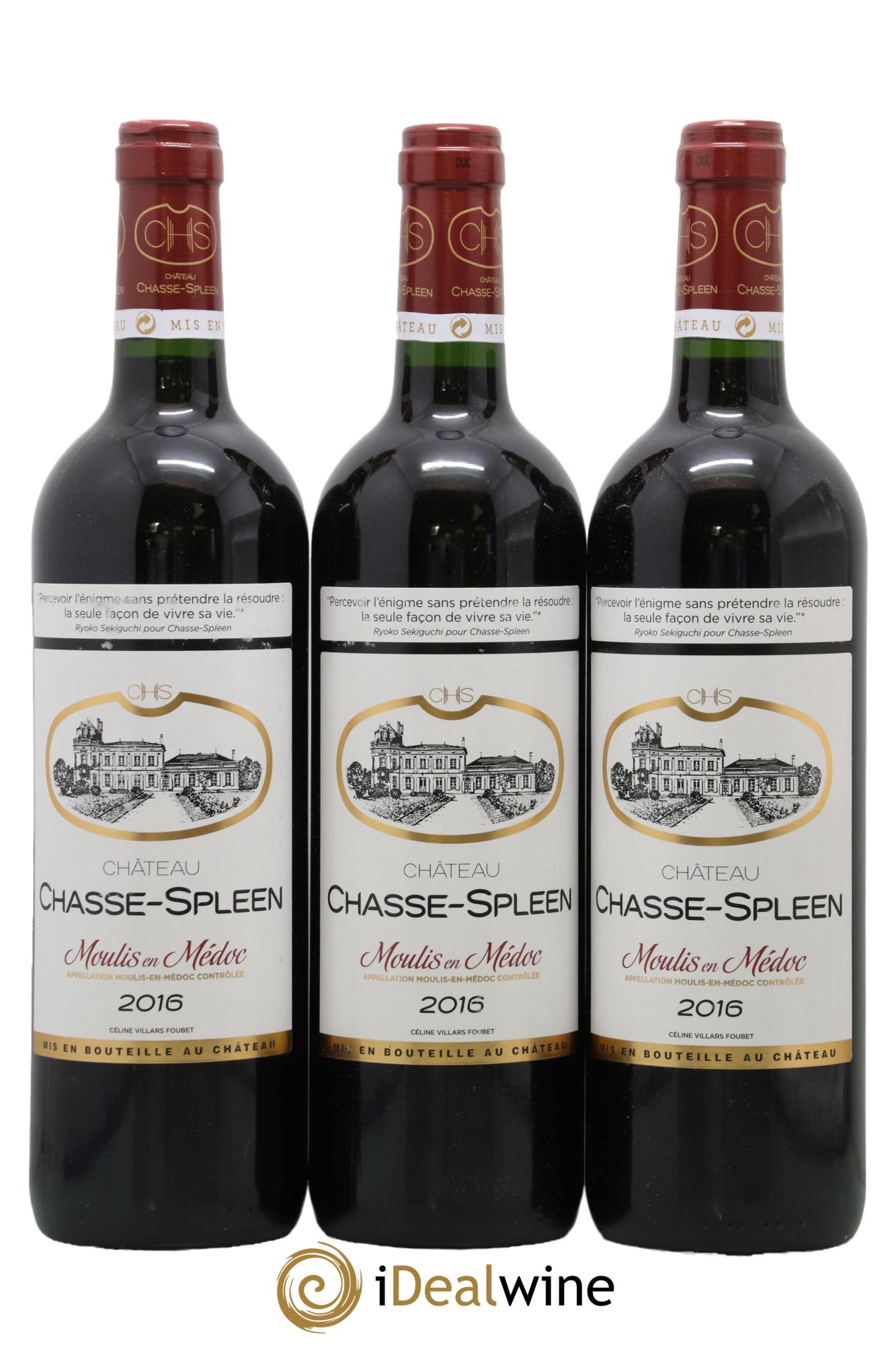 Château Chasse Spleen 2016 - Lot de 3 bouteilles - 0