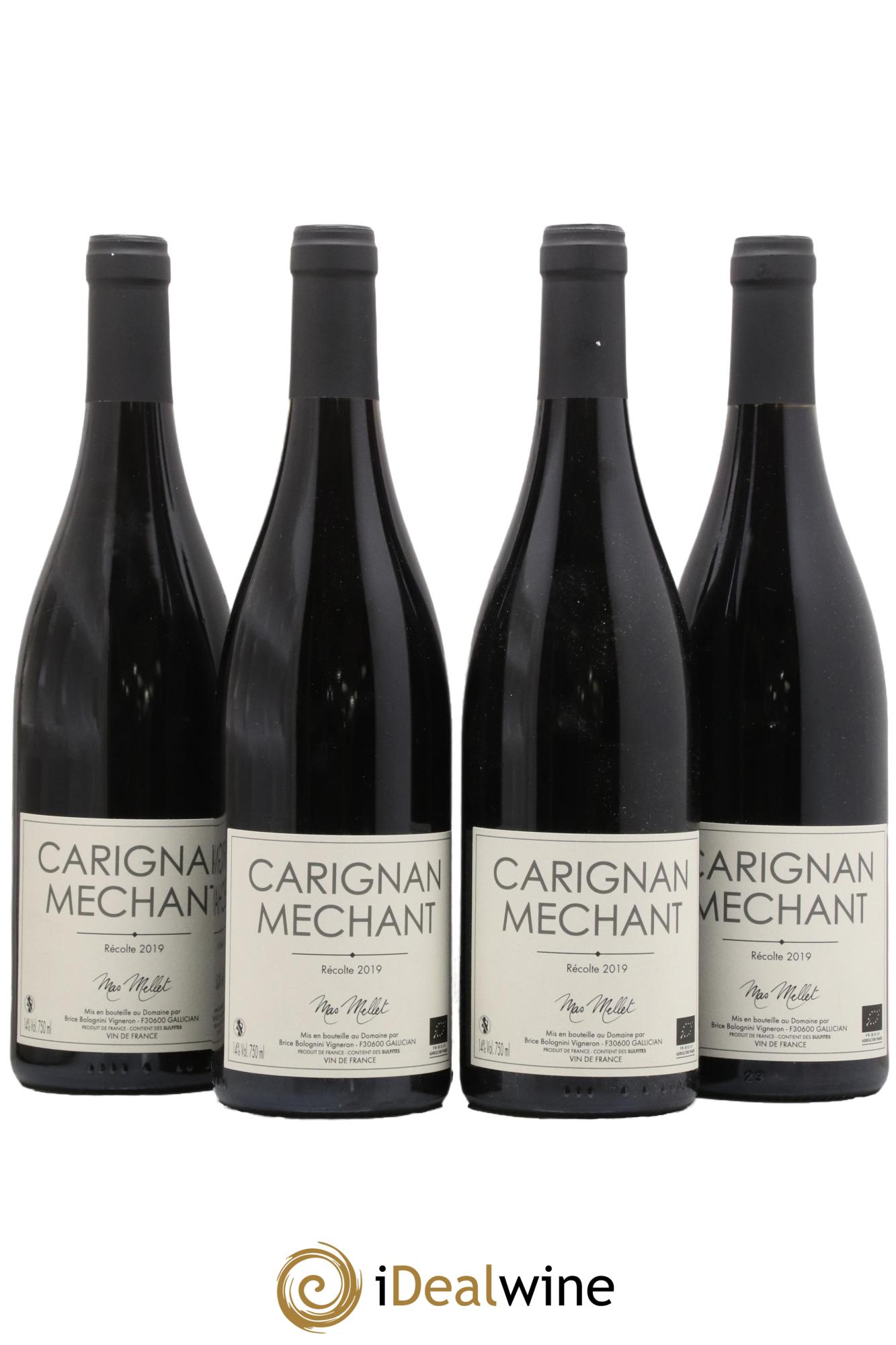 Vin de France Carignan Mechant Mas Mellet 2019 - Lot de 4 bouteilles - 0