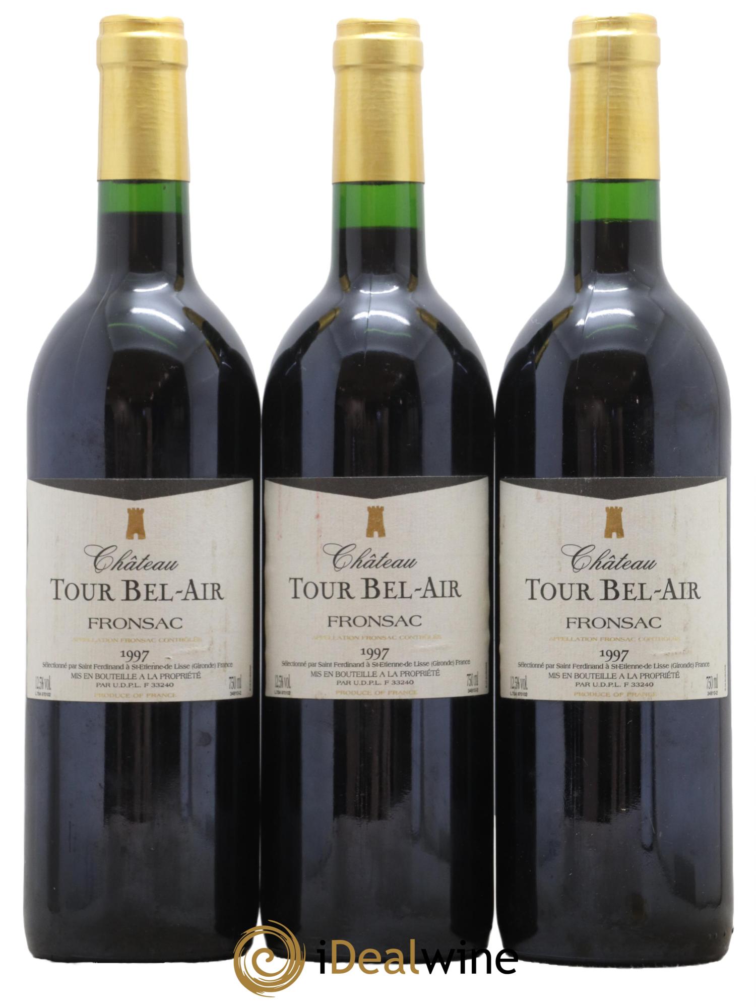 Fronsac Château Tour Bel-Air 1997 - Lot de 3 bouteilles - 0