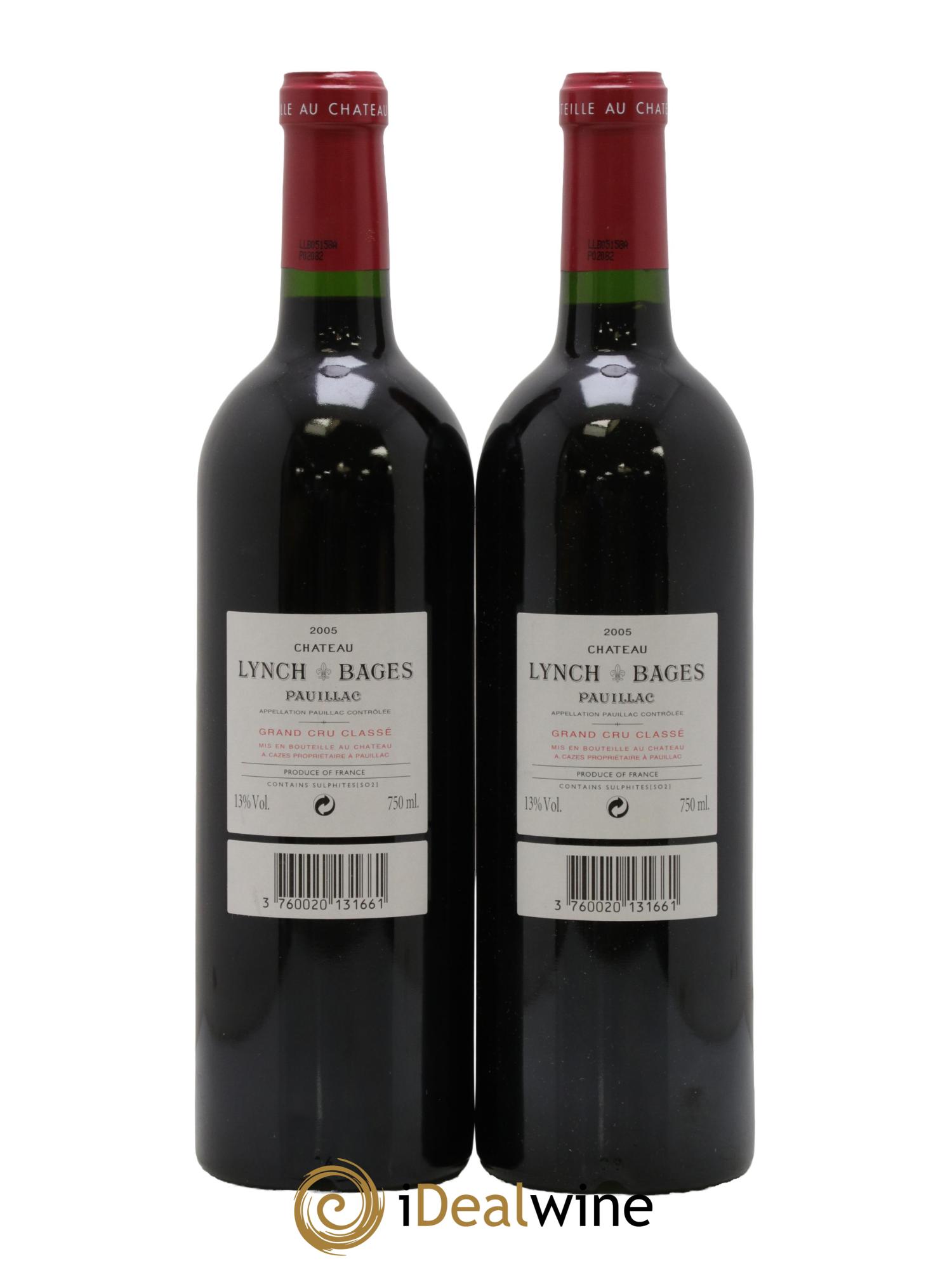 Château Lynch Bages 5ème Grand Cru Classé  2005 - Lot de 2 bouteilles - 1