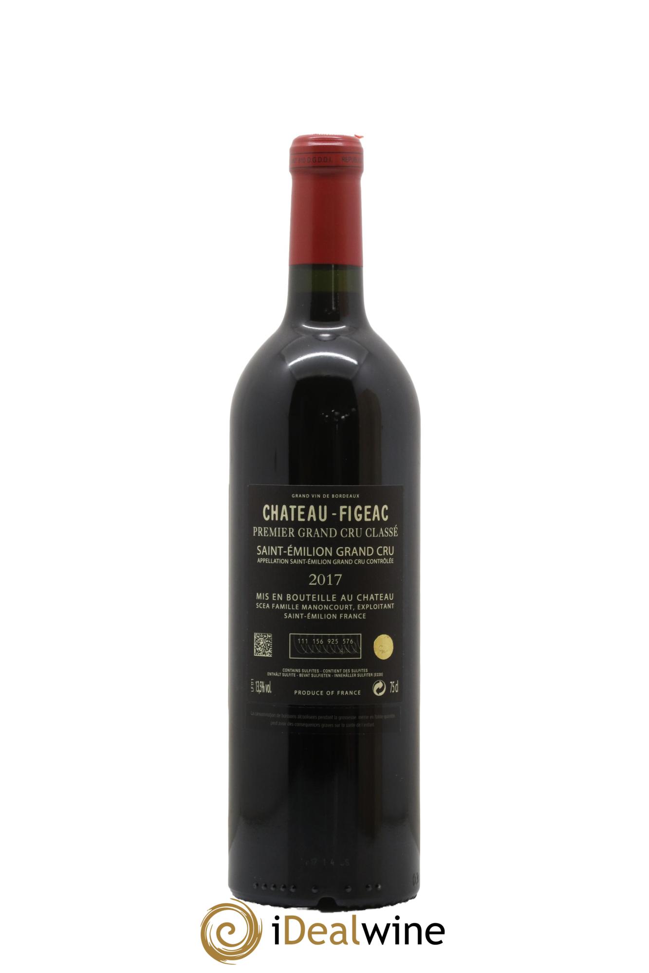 Château Figeac 1er Grand Cru Classé A  2017 - Lot of 1 bottle - 2