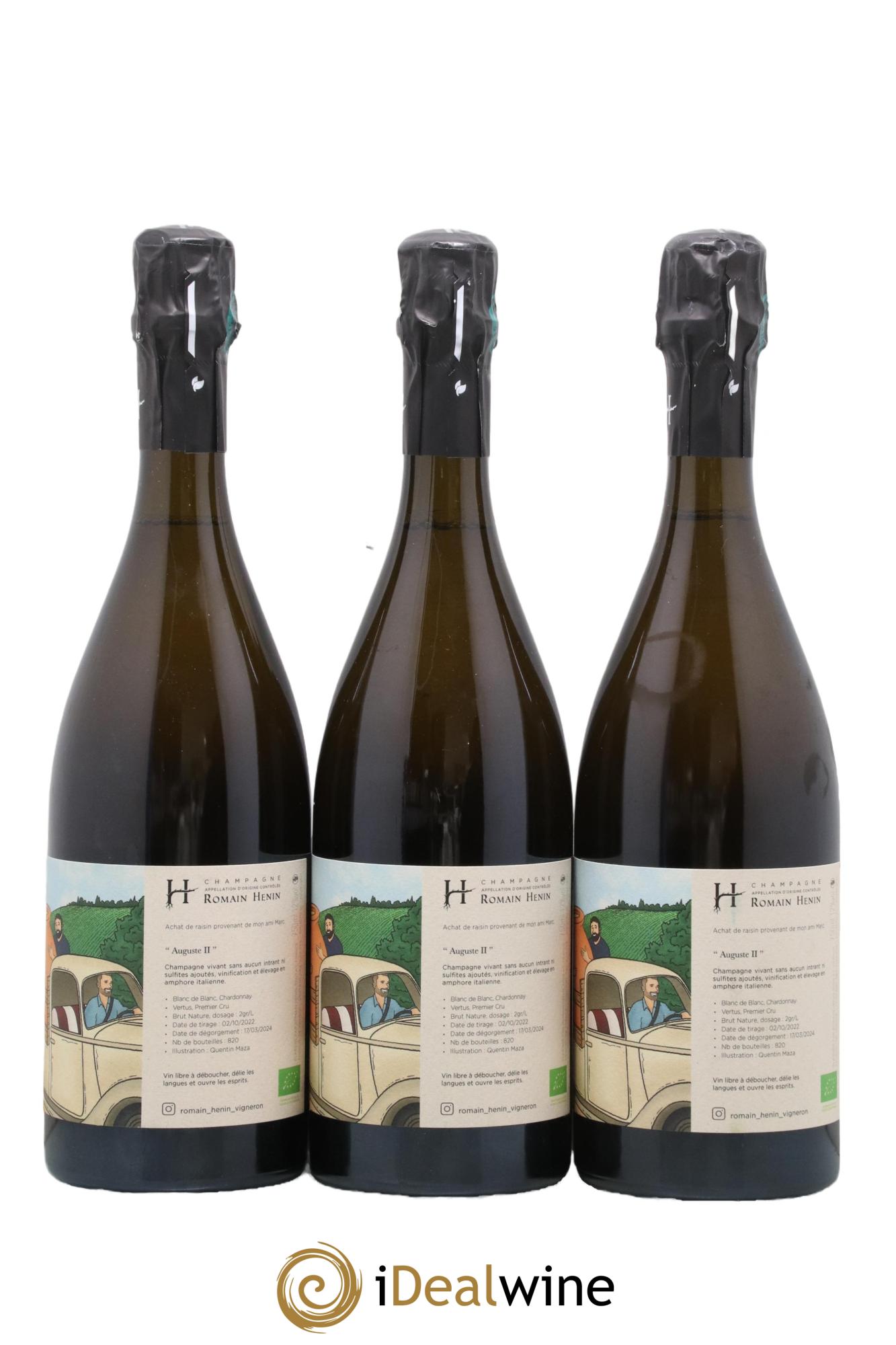 Champagne Auguste II Maison Romain Hénin - Lot de 3 bouteilles - 1