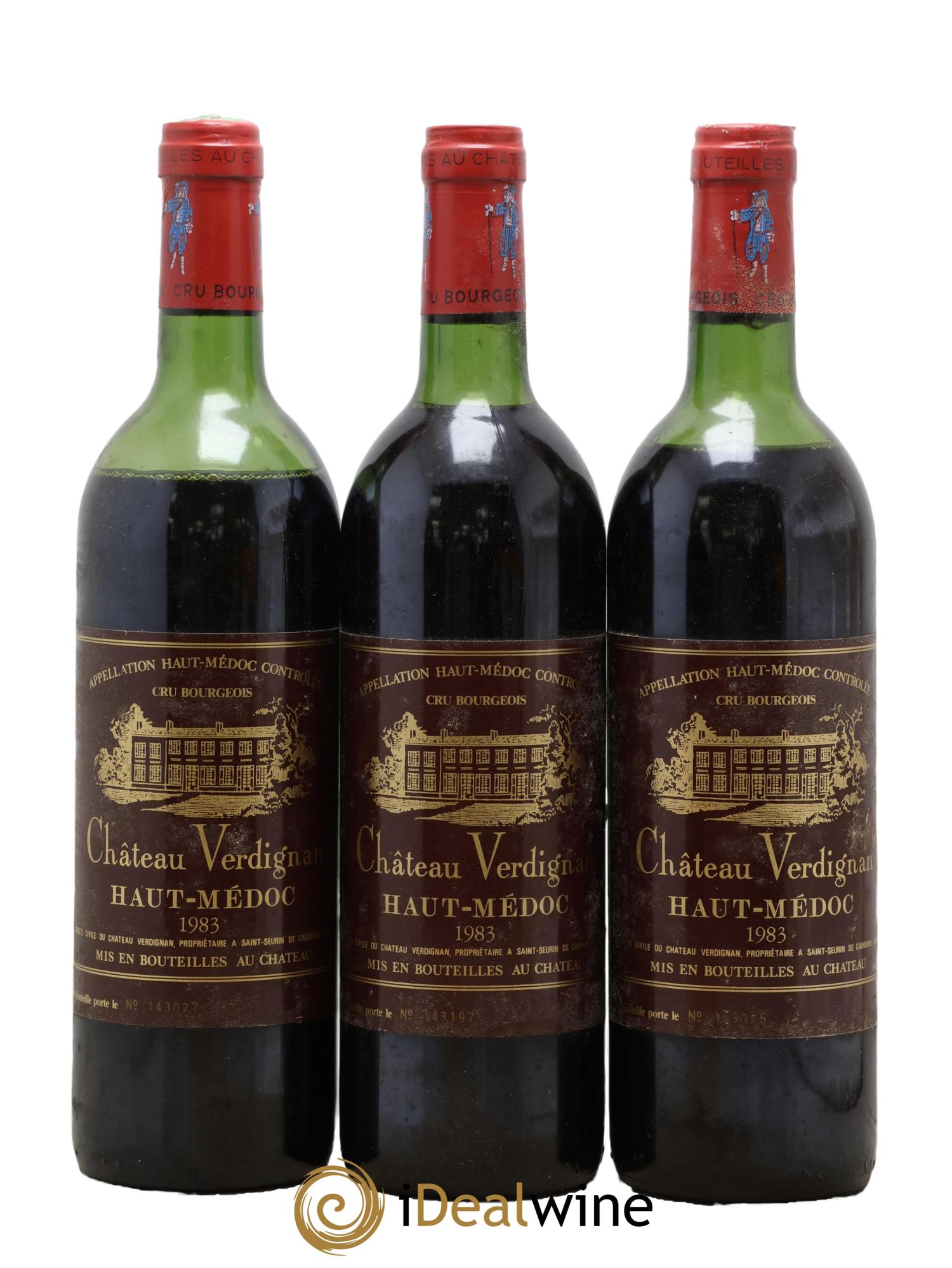 Château Verdignan Cru Bourgeois 1983 - Posten von 3 Flaschen - 0
