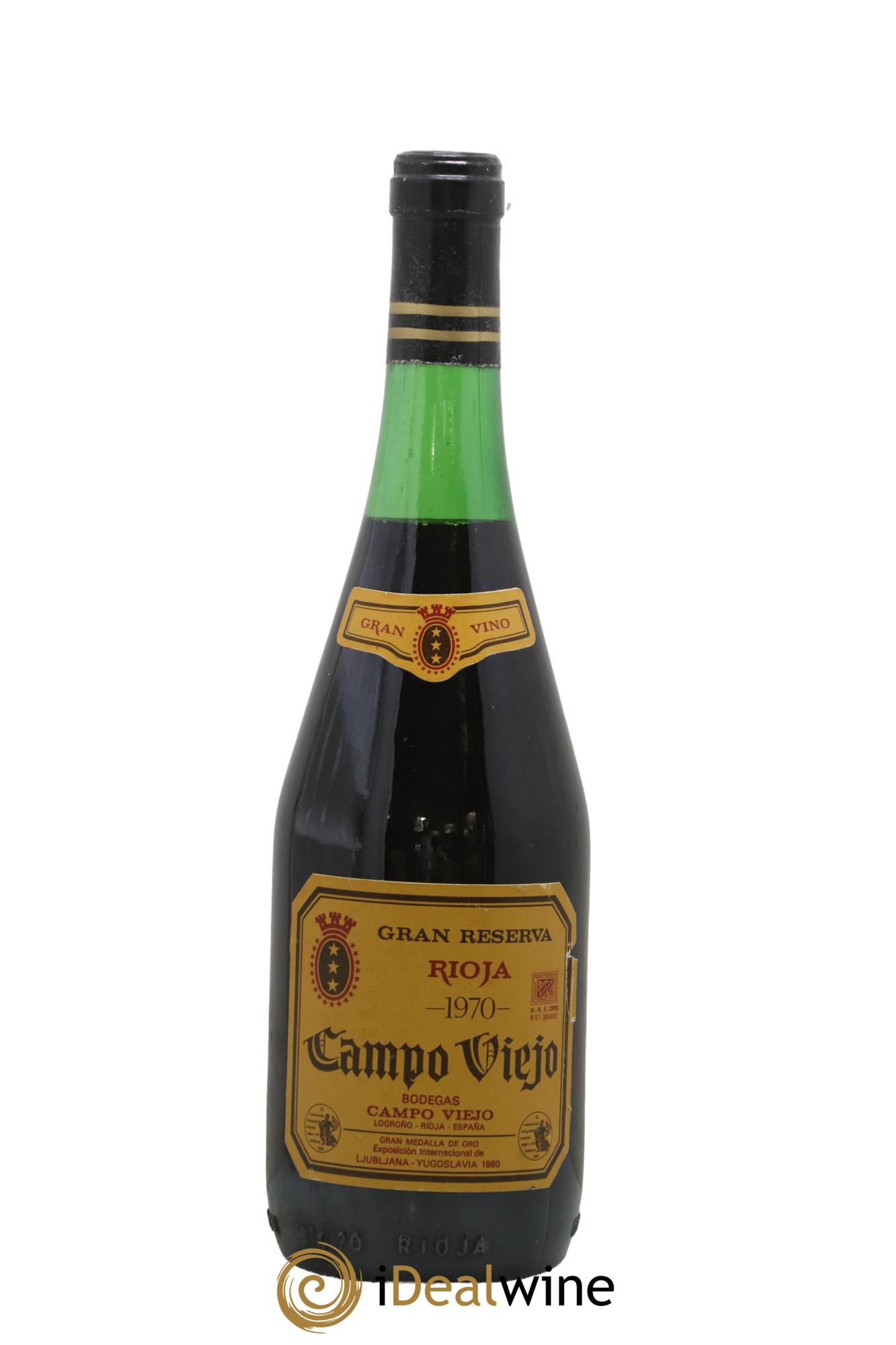 Rioja DOCA Bodegas Campo Viejo Gran Reserva Vintage 1970 - Lot de 1 bouteille - 0