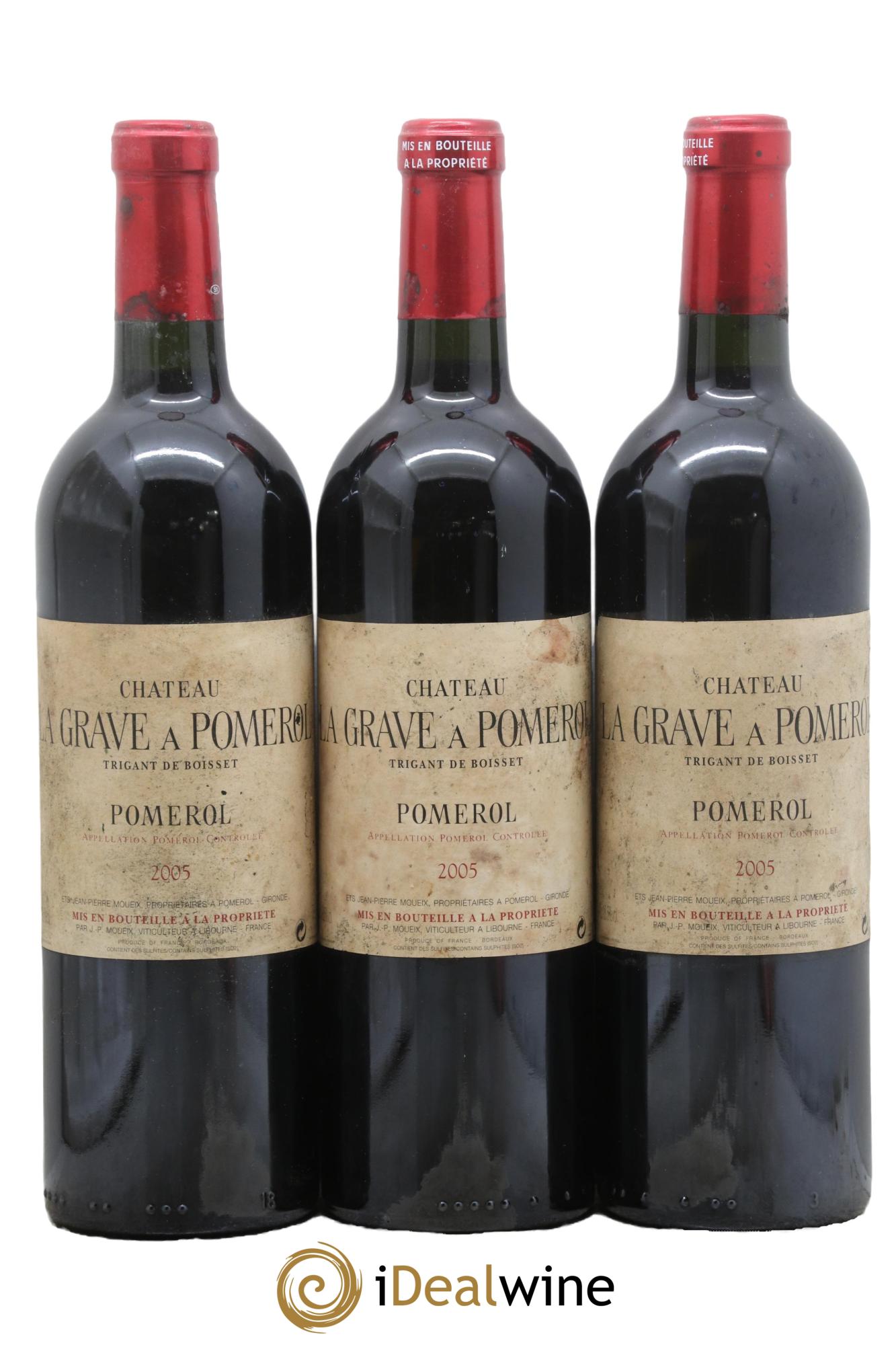 Château La Grave à Pomerol (Trigant de Boisset) 2005 - Posten von 3 Flaschen - 0