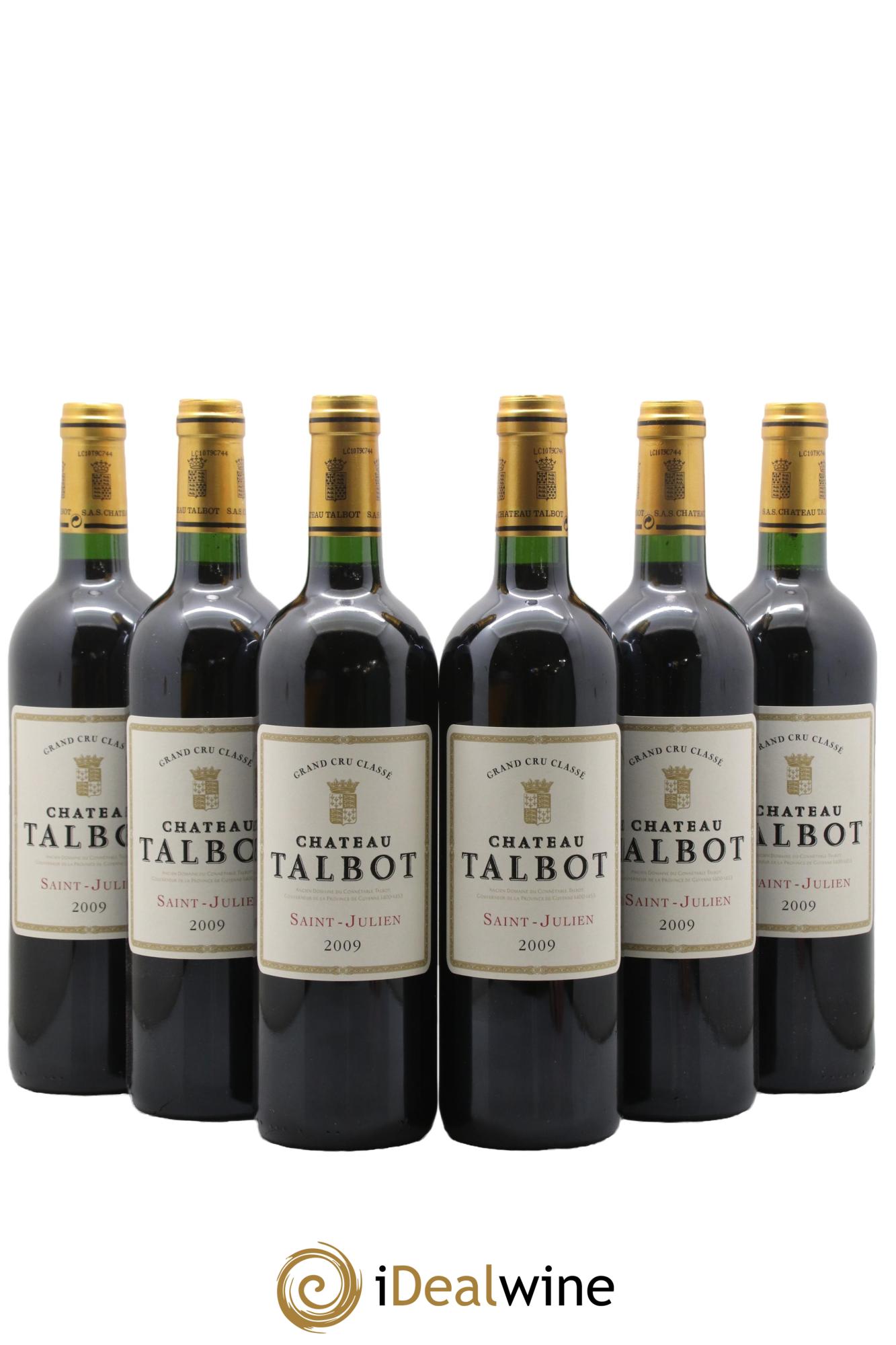 Château Talbot 4ème Grand Cru Classé 2009 - Lotto di 6 bottiglie - 0