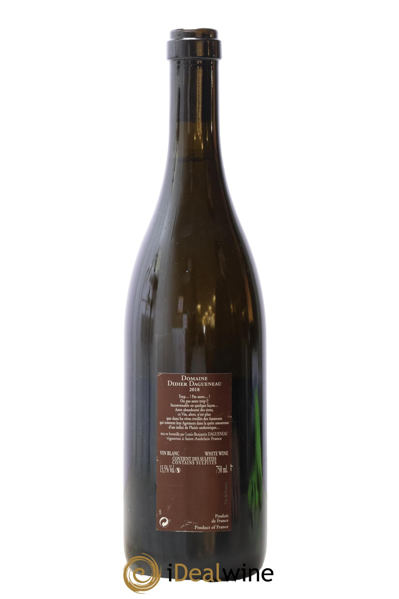 Vin de France (anciennement Pouilly-Fumé) Pur Sang Dagueneau (Domaine Didier - Louis-Benjamin) 2018 - Lot of 1 bottle - 1