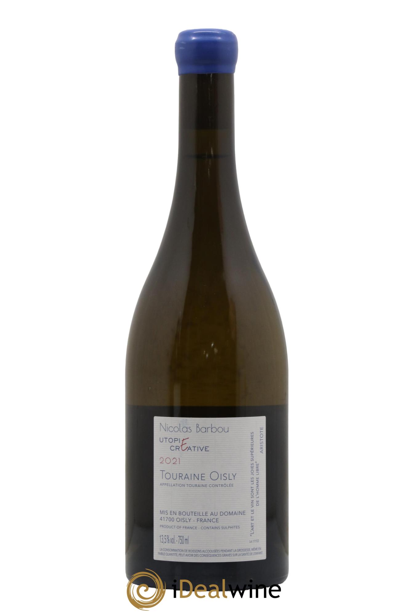 Touraine Oisly Utopie Créative Nicolas Barbou 2021 - Lot de 1 bouteille - 1