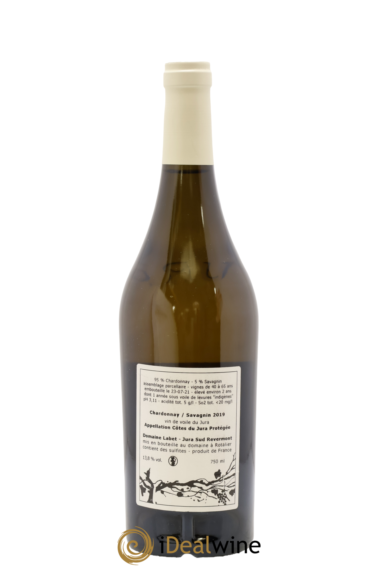 Côtes du Jura Vin de Voile Chardonnay-Savagnin Romain - Julien - Charline Labet 2019 - Lot de 1 bouteille - 1