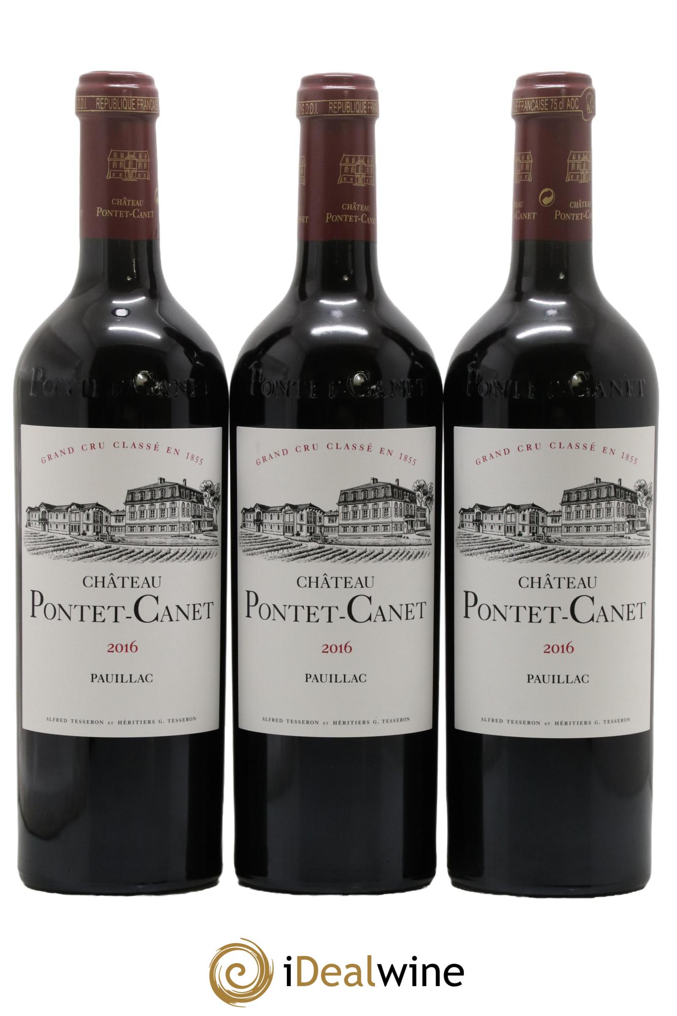 Château Pontet Canet 5ème Grand Cru Classé 2016 - Posten von 3 Flaschen - 0