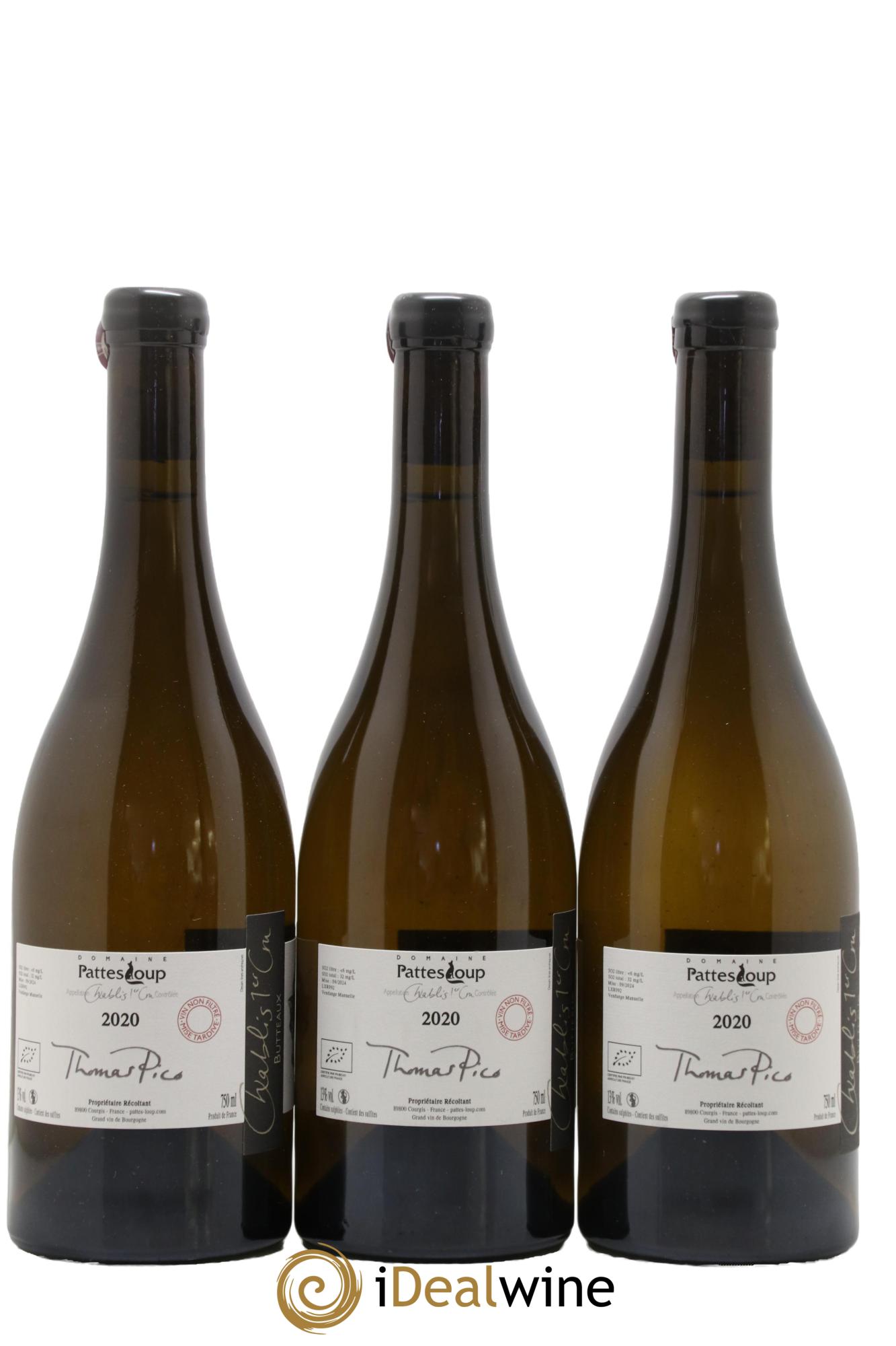 Chablis 1er Cru Butteaux Pattes Loup (Domaine)  2020 - Lot of 3 bottles - 0