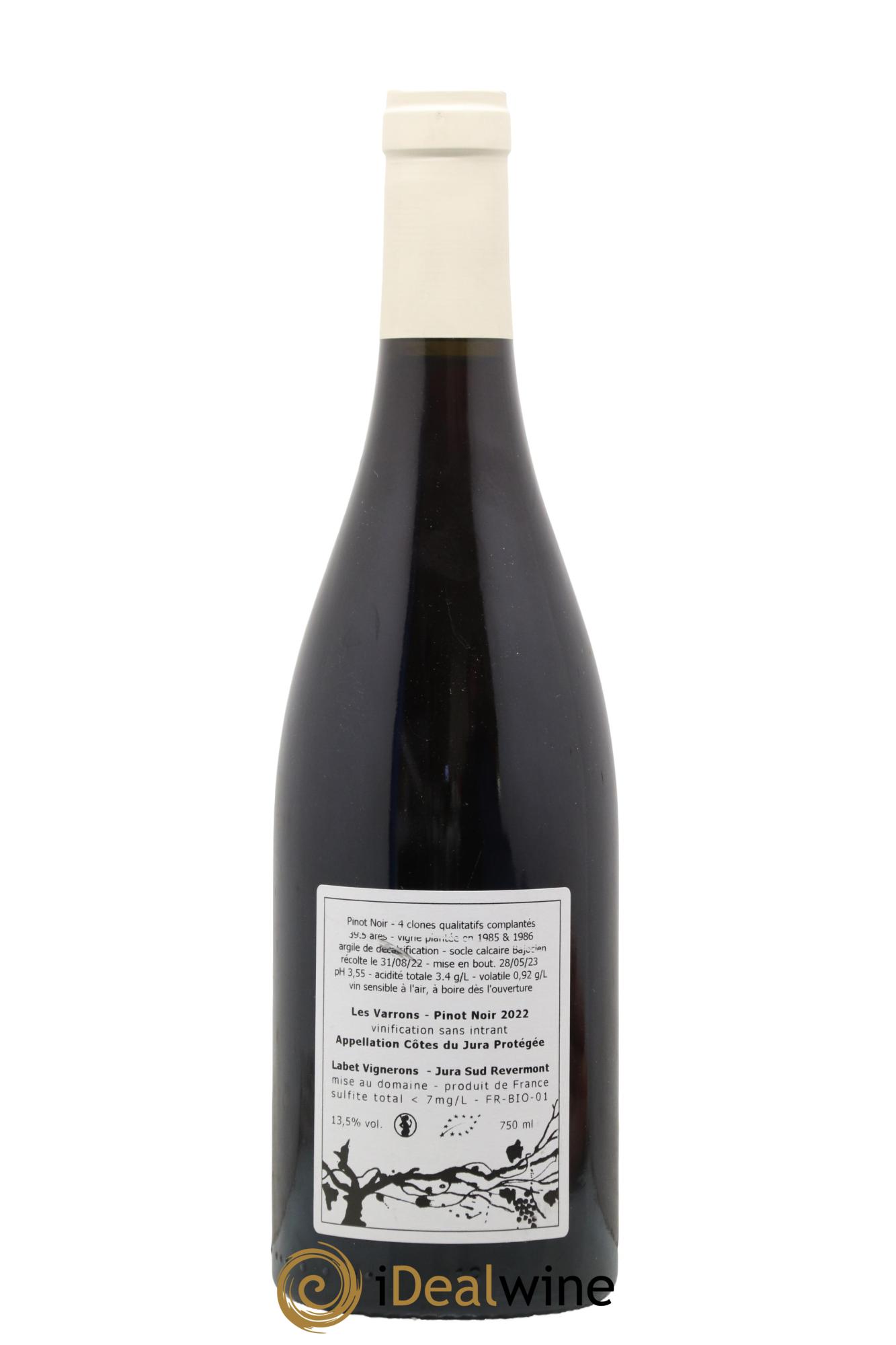 Côtes du Jura Pinot Noir Les Varrons Domaine Labet 2022 - Lotto di 1 bottiglia - 1