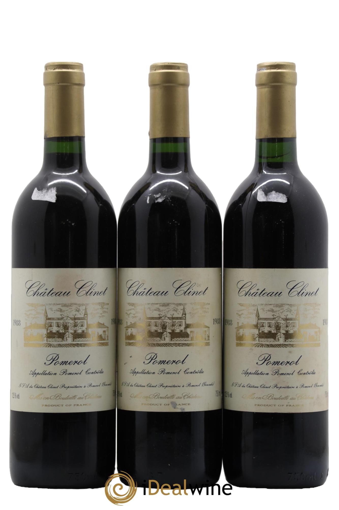Château Clinet 1988 - Lot de 3 bouteilles - 0