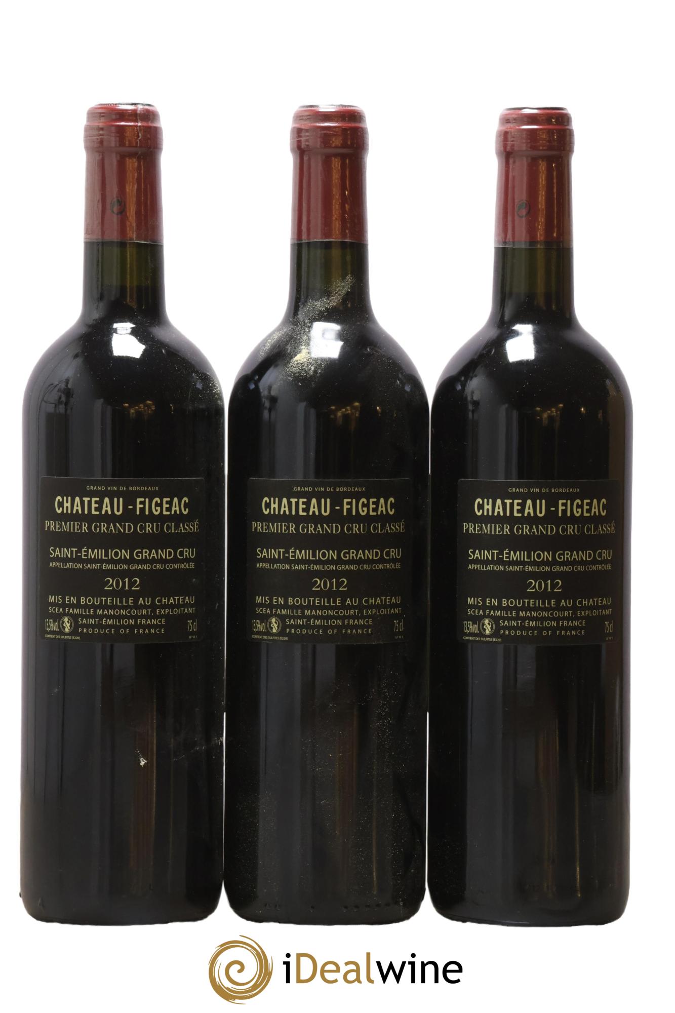 Château Figeac 1er Grand Cru Classé A 2012 - Lotto di 3 bottiglie - 1