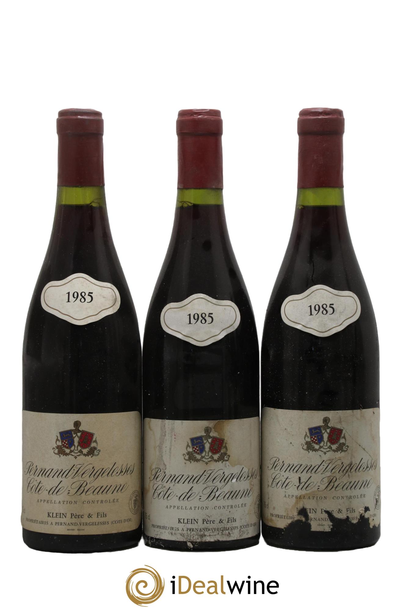 Pernand-Vergelesses Klein 1985 - Lot de 3 bouteilles - 0