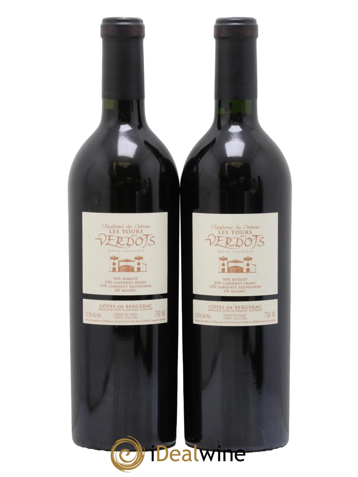 Côtes de Bergerac Les Verdots L'Excellence David Fourtout 2005 - Lotto di 2 bottiglie - 1
