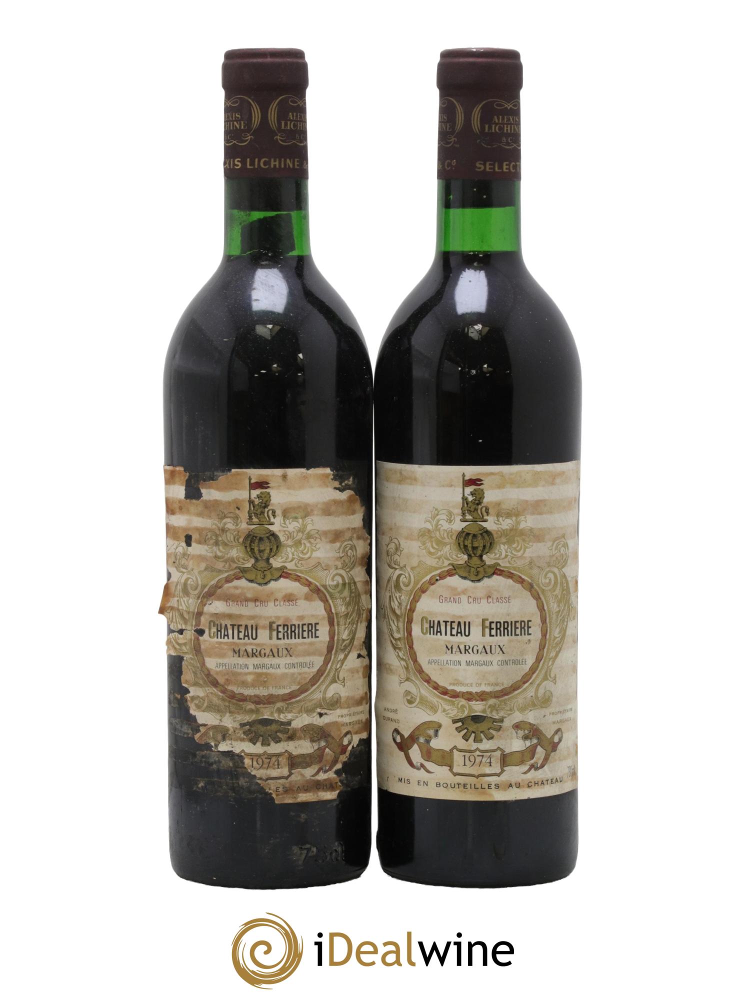 Château Ferrière 3ème Grand Cru Classé 1974 - Lot of 2 bottles - 0