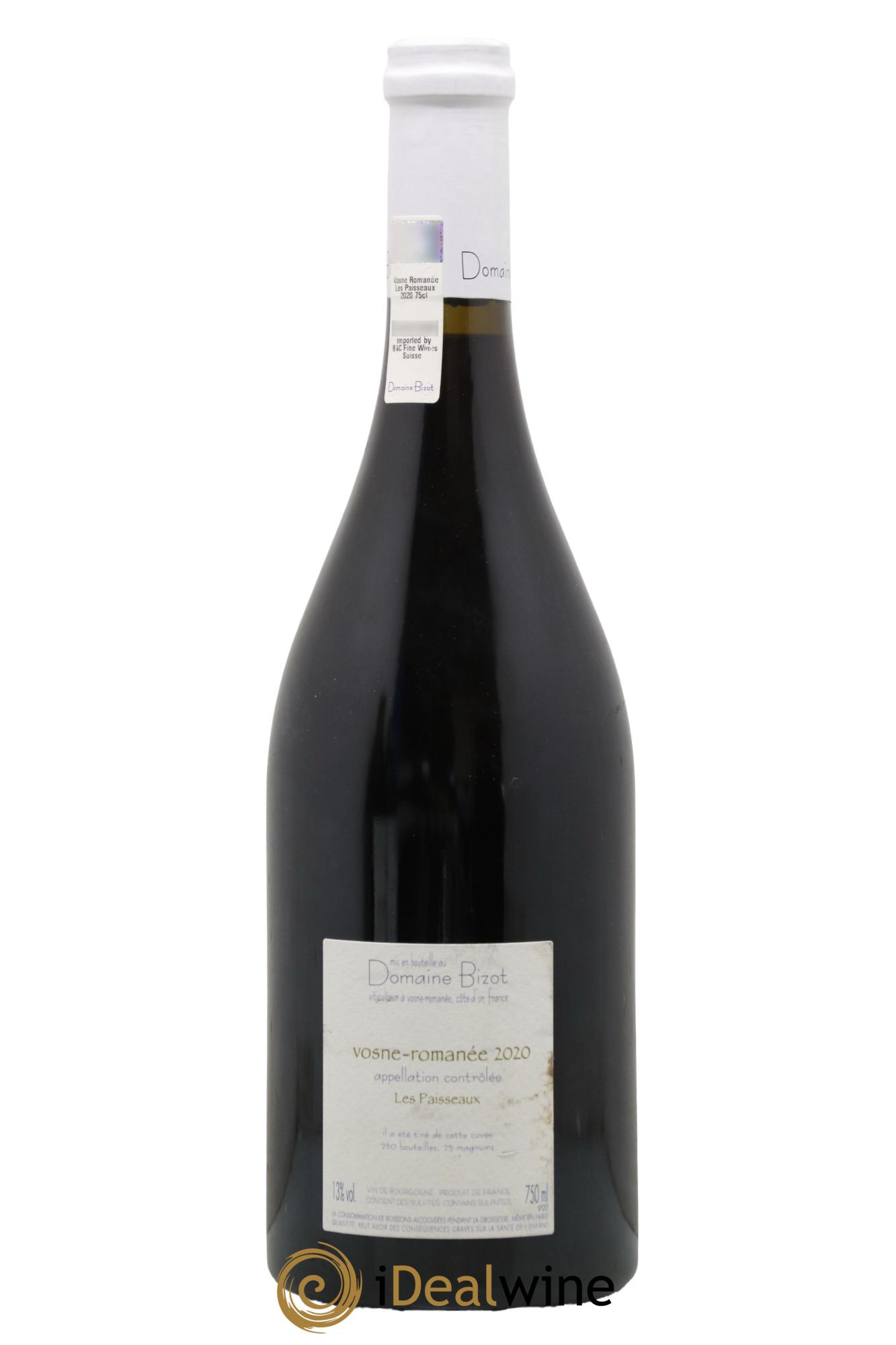 Vosne-Romanée Les Paisseaux Domaine Bizot 2020 - Lot de 1 bouteille - 1
