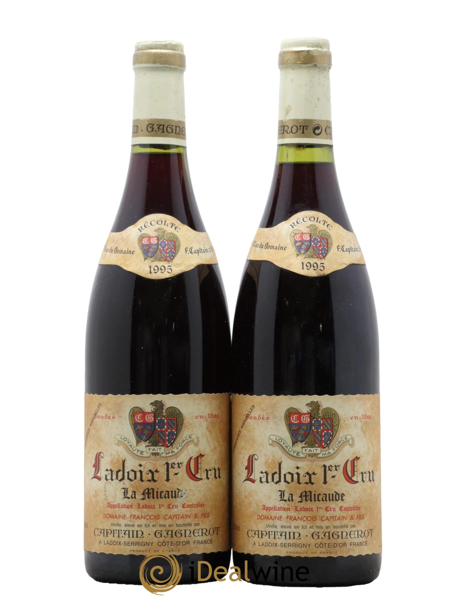 Ladoix 1er Cru Micaude Domaine Capitain Gagnerot 1995 - Lot de 2 bouteilles - 0