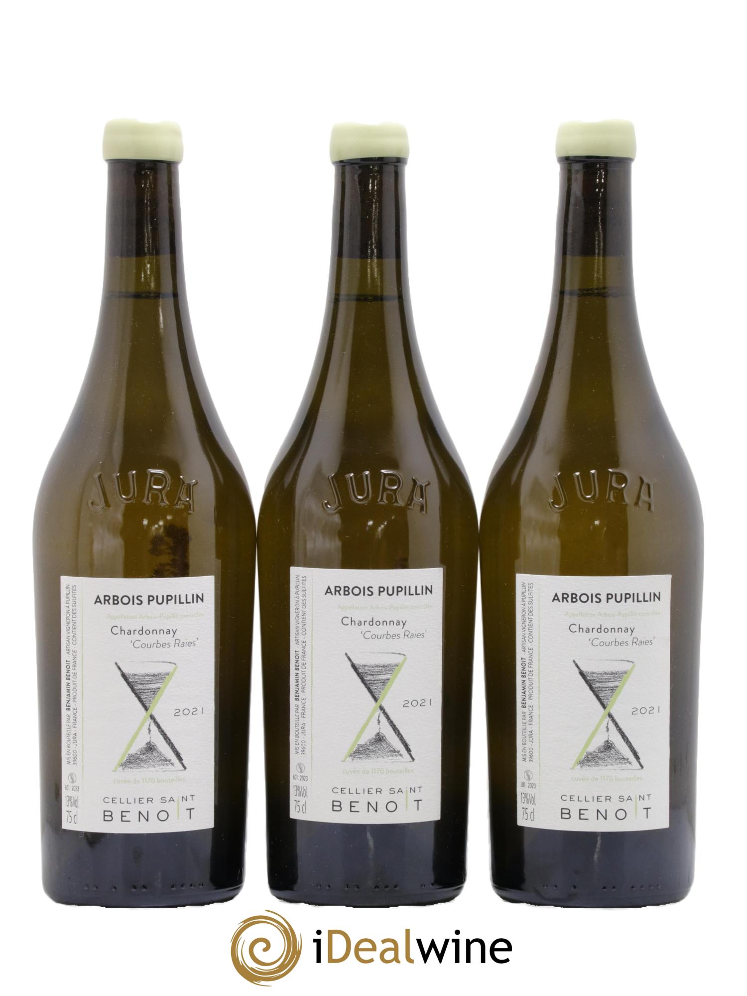 Arbois-Pupillin Chardonnay Courbes Raies Cellier Saint Benoît 2021 - Lot de 3 bouteilles - 0