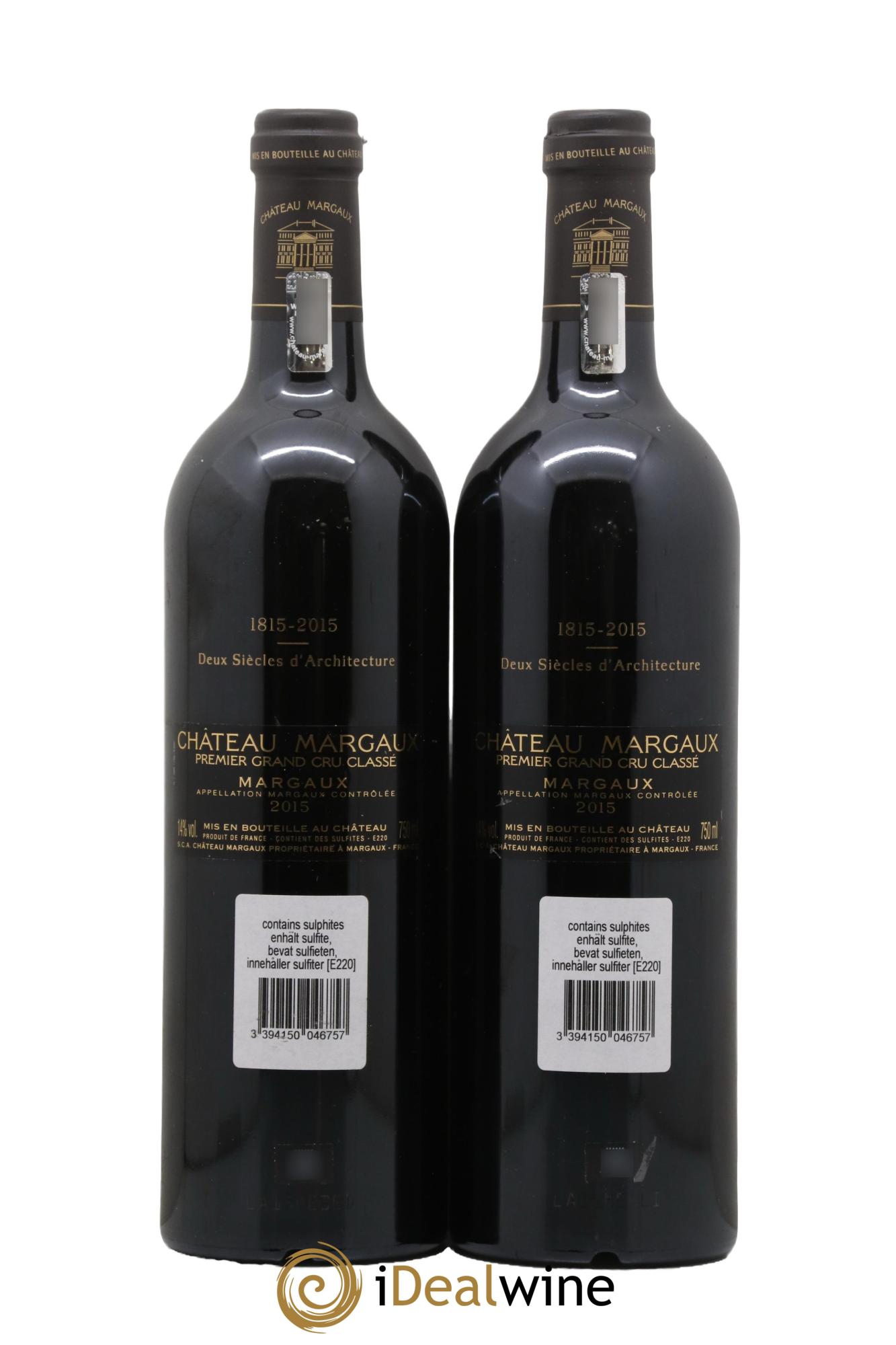 Château Margaux 1er Grand Cru Classé 2015 - Lotto di 2 bottiglie - 1