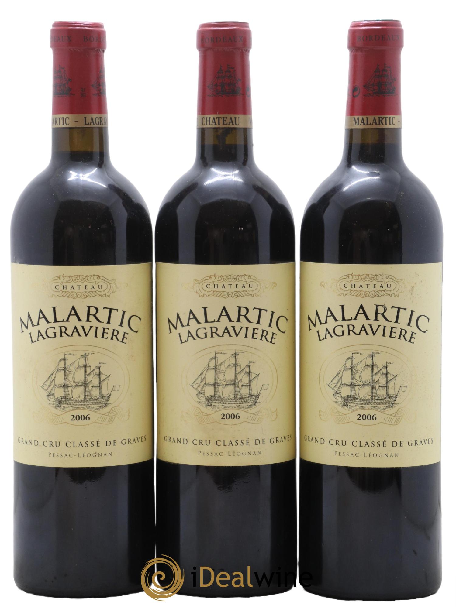 Château Malartic-Lagravière Cru Classé de Graves 2006 - Lot de 3 bouteilles - 0
