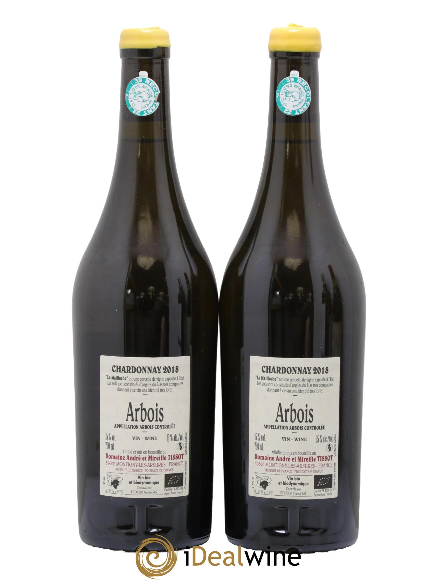 Arbois La Mailloche Bénédicte et Stéphane Tissot 2018 - Lot de 2 bouteilles - 1