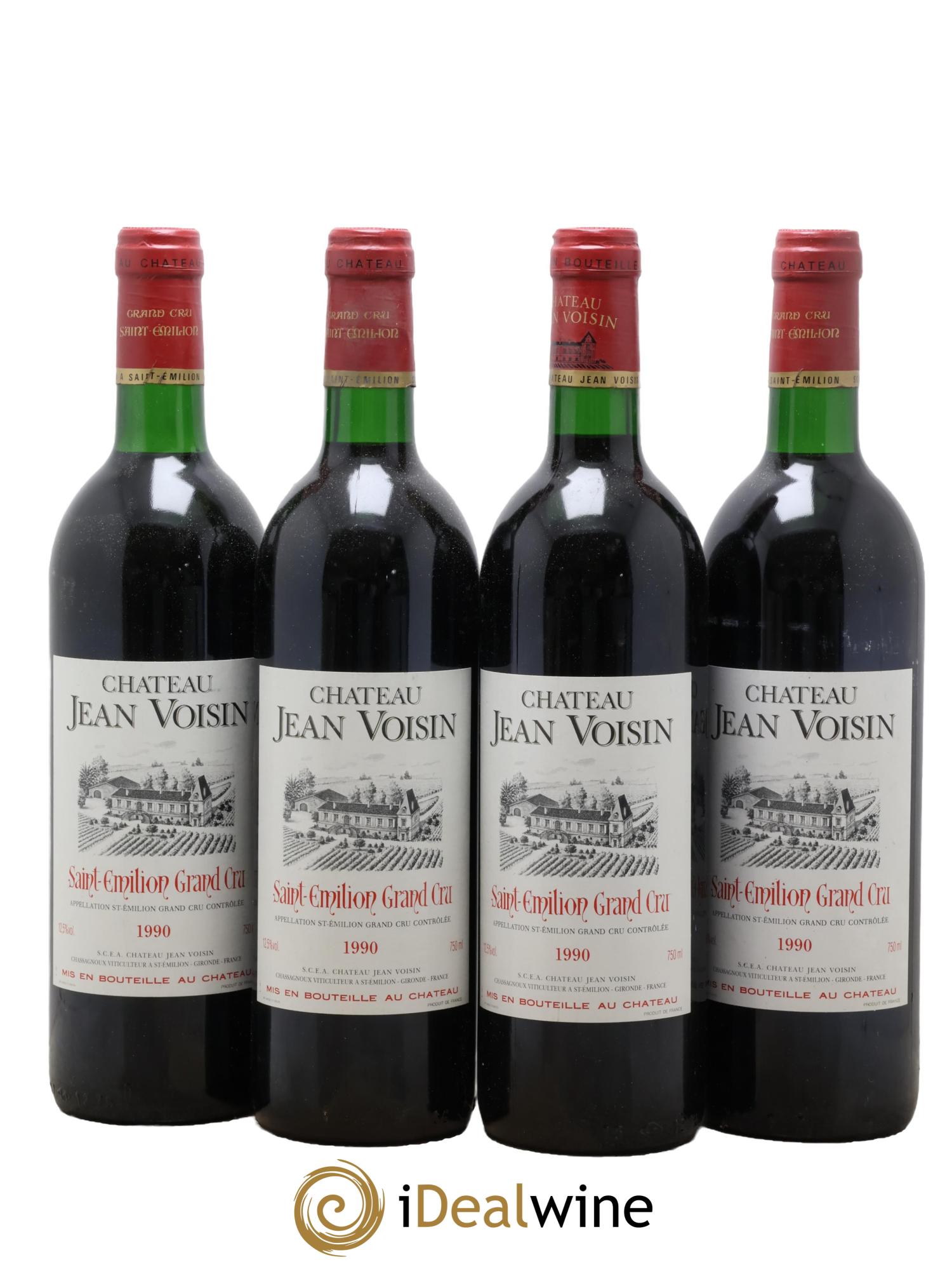 Saint-Émilion Grand Cru Château Jean Voisin 1990 - Lotto di 4 bottiglie - 0