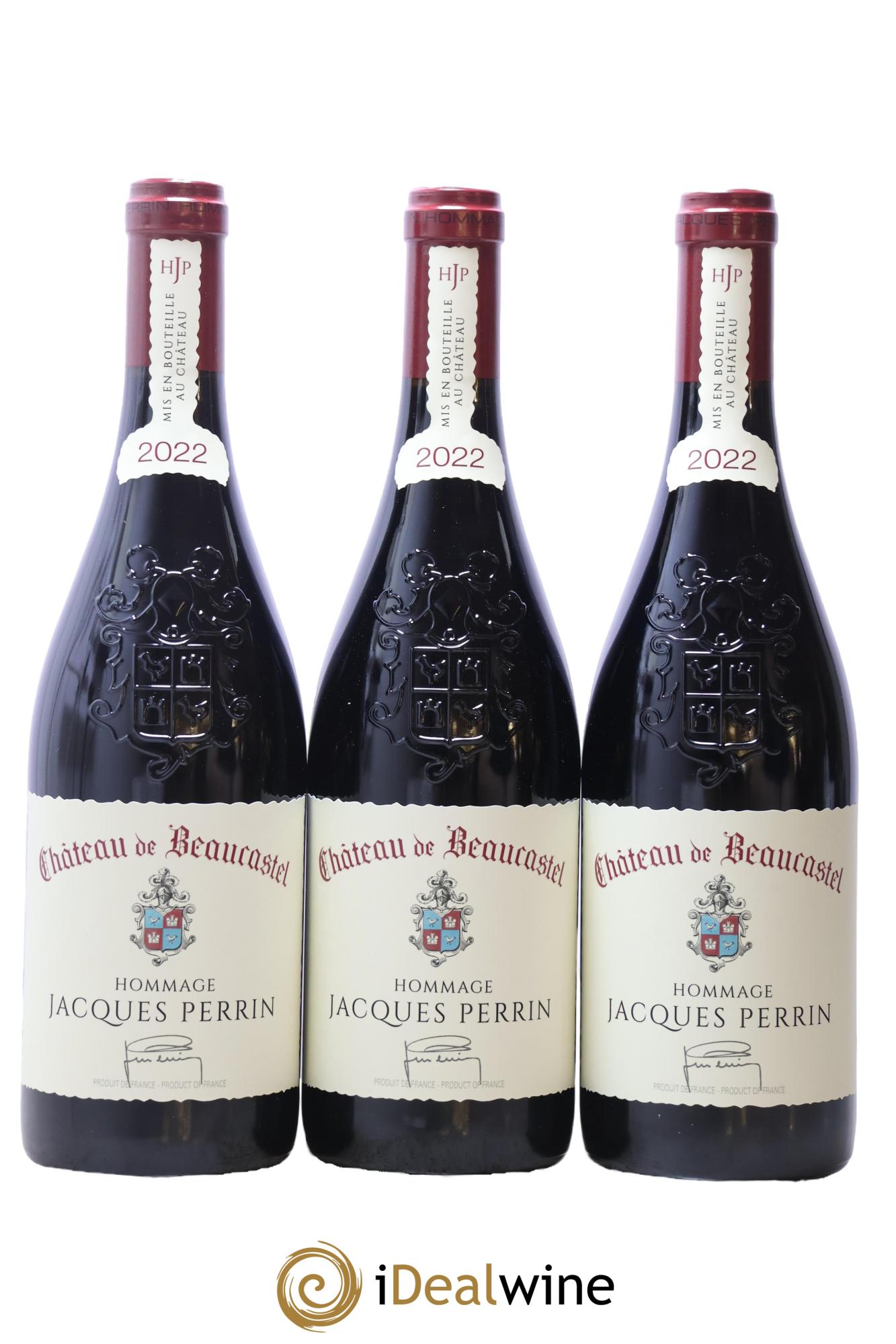 Châteauneuf-du-Pape Château de Beaucastel Hommage à Jacques Perrin Famille Perrin 2022 - Lot de 3 bouteilles - 0
