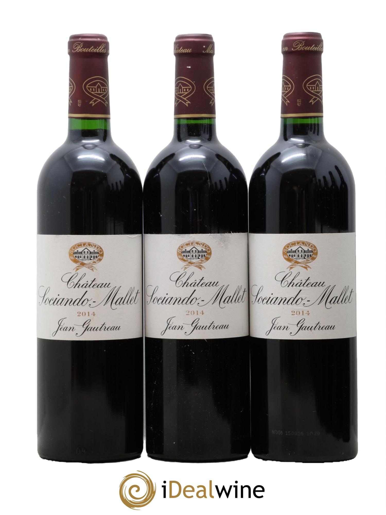 Château Sociando Mallet 2014 - Lotto di 3 bottiglie - 0