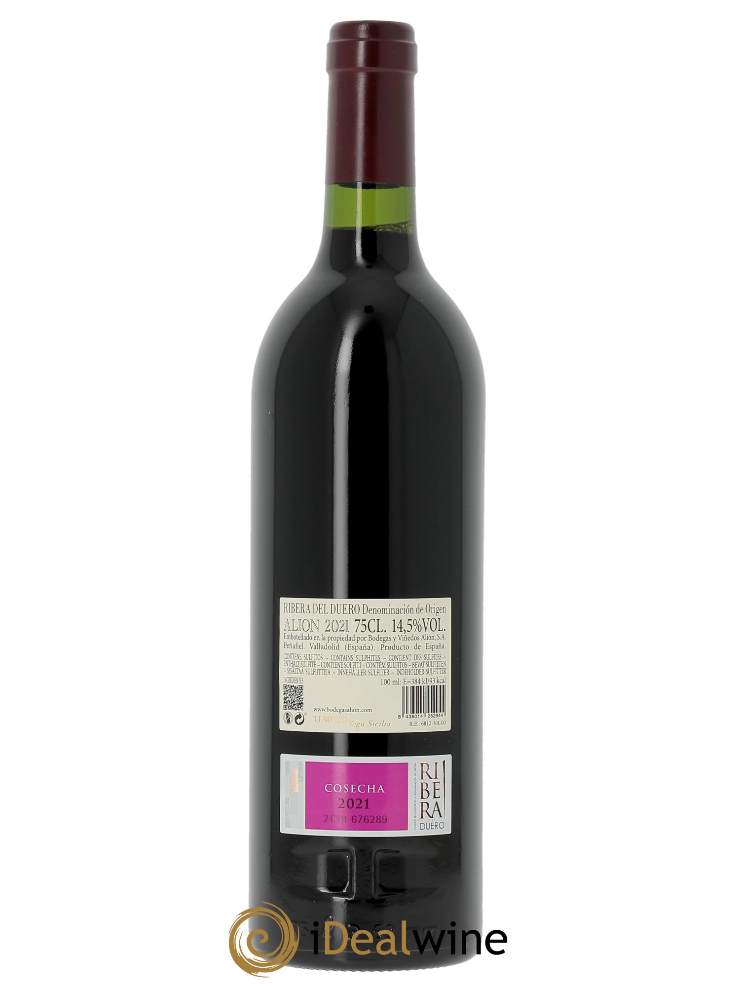 Ribera Del Duero DO Vega Sicilia Alion Famille Alvarez (CBO à partir de 6 bts) 2021 - Lot de 1 bouteille - 1