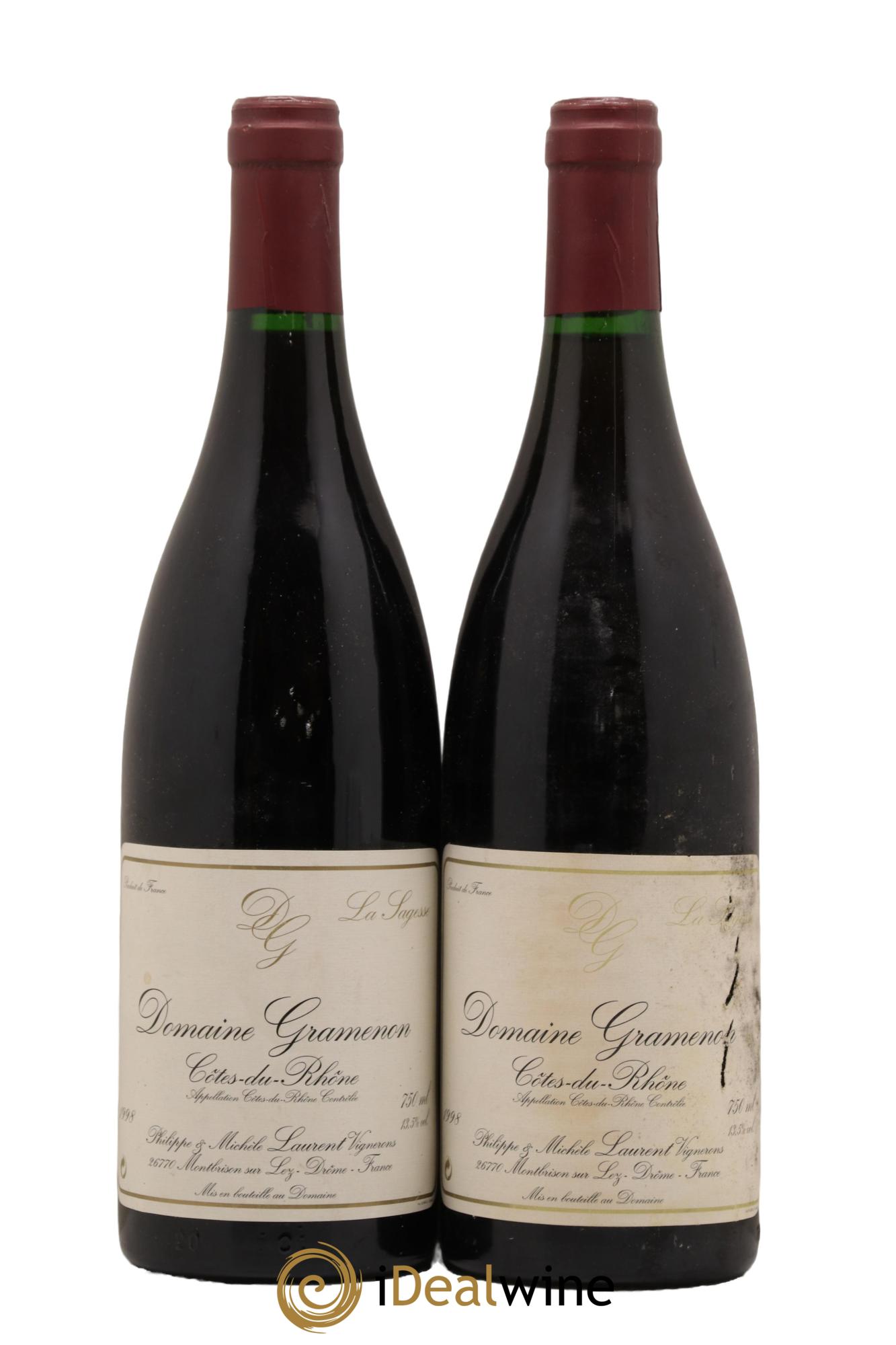 Côtes-du-Rhône La Sagesse Gramenon (Domaine) 1998 - Lot de 2 bouteilles - 0