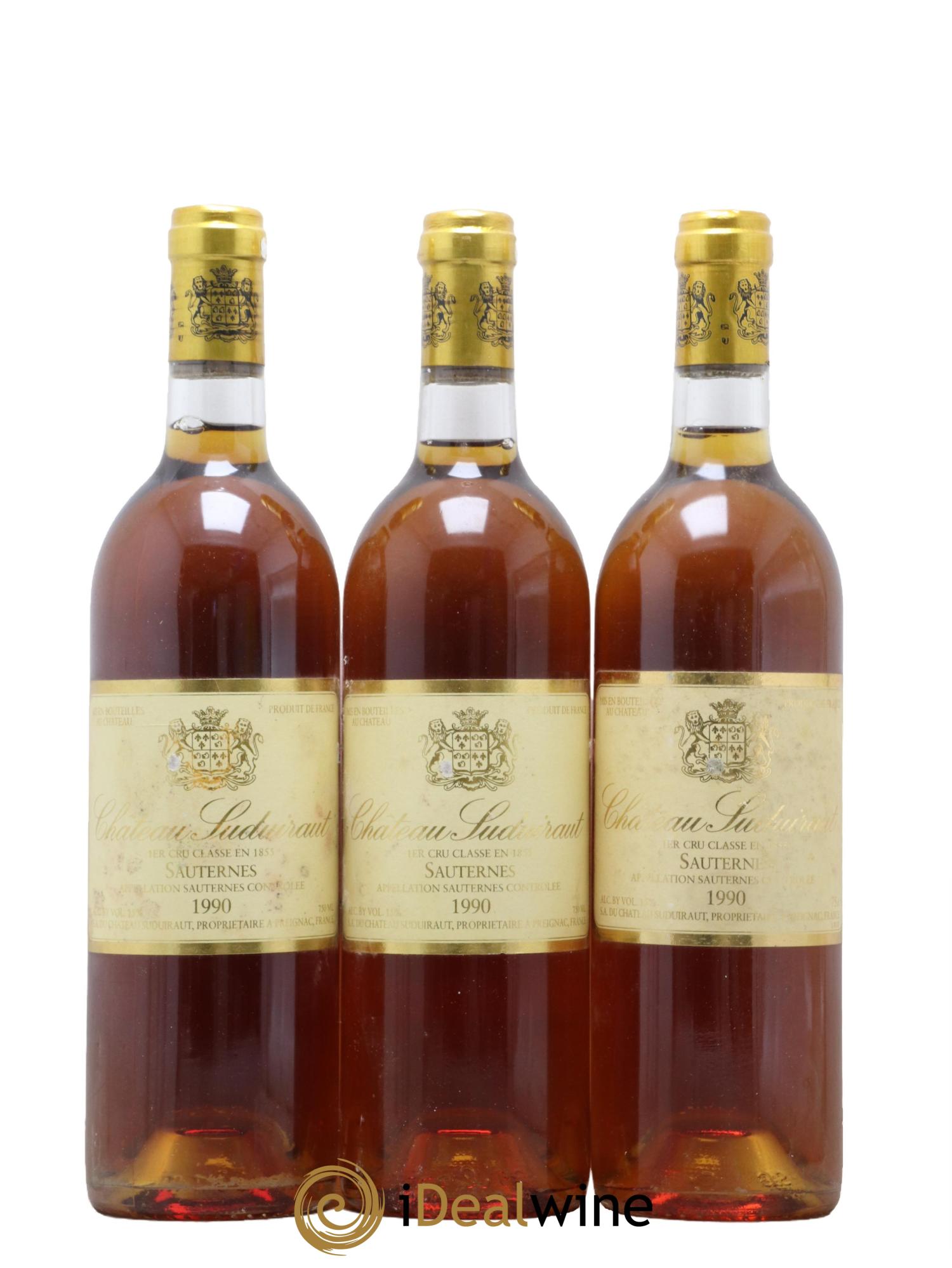 Château Suduiraut 1er Grand Cru Classé 1990 - Lotto di 3 bottiglie - 0